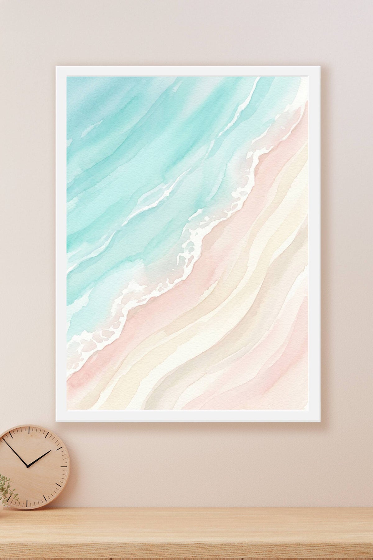 Affiche de bord de mer, poster aquarelle