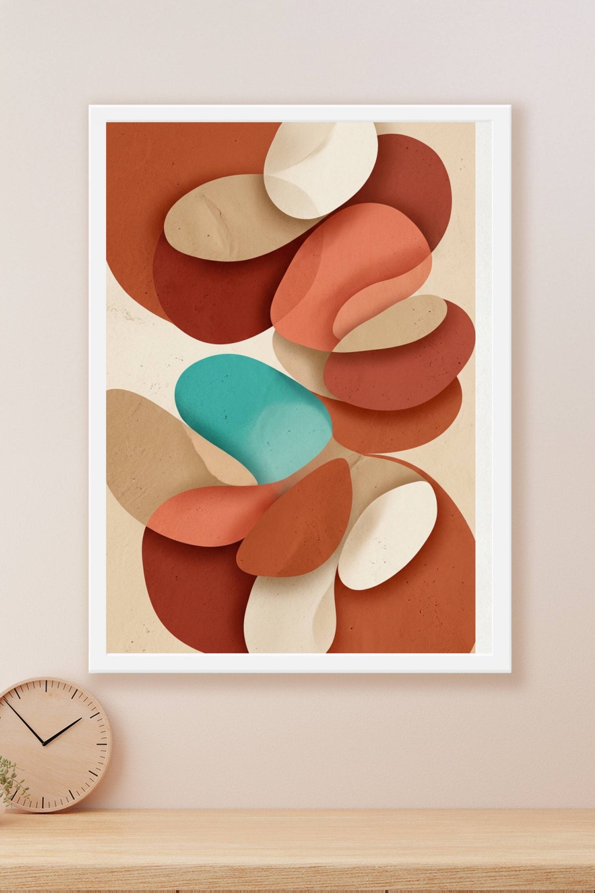Affiche formes abstraites, poster terracotta
