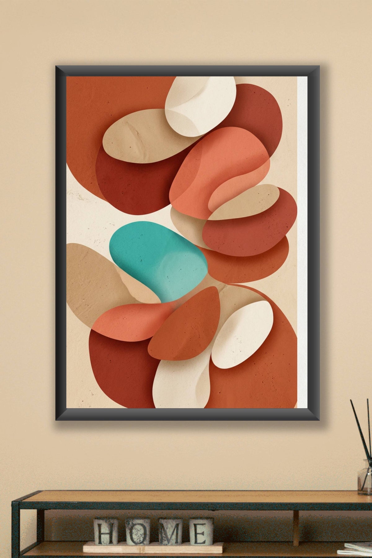 Affiche formes abstraites, poster terracotta