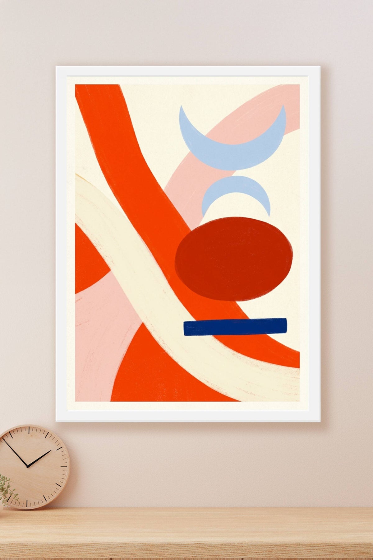 Affiche abstraction rouge, poster formes