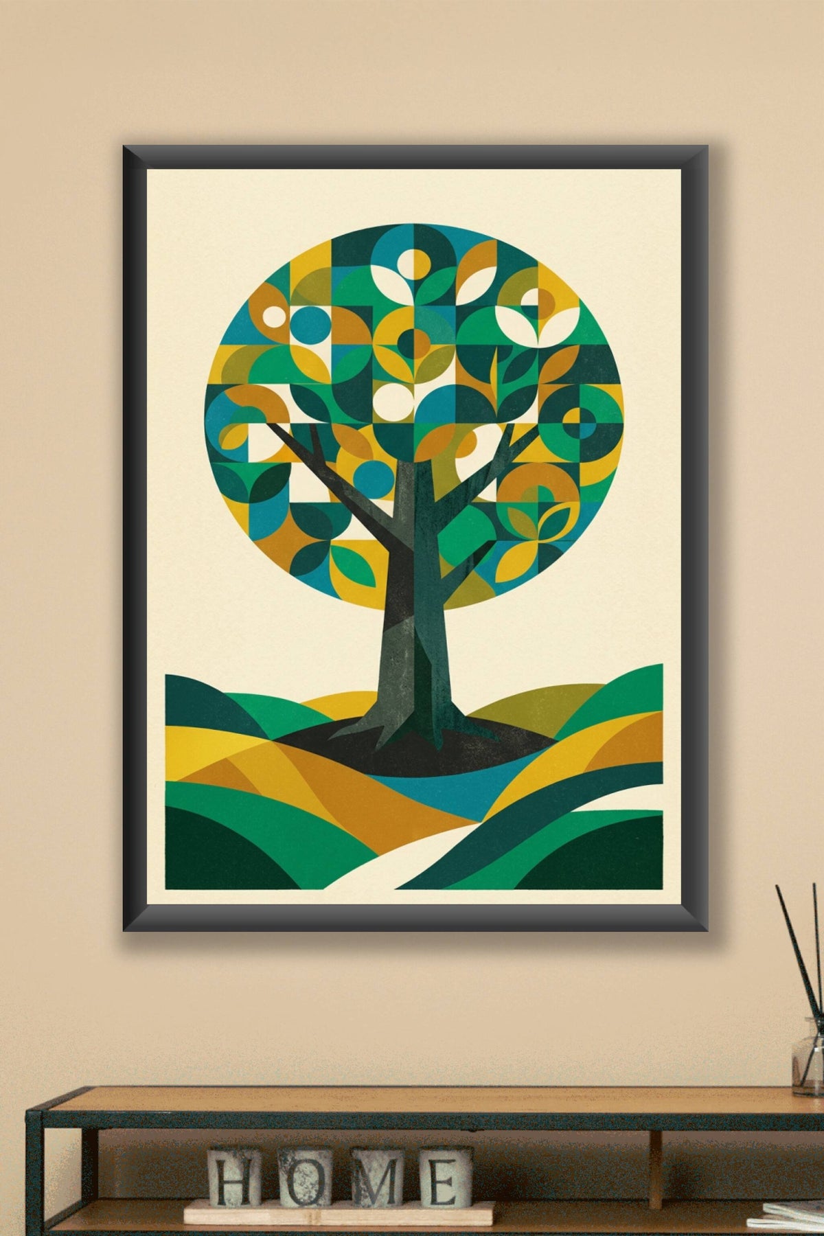 Affiche d'Arbre Géométrique, poster formes abstraites