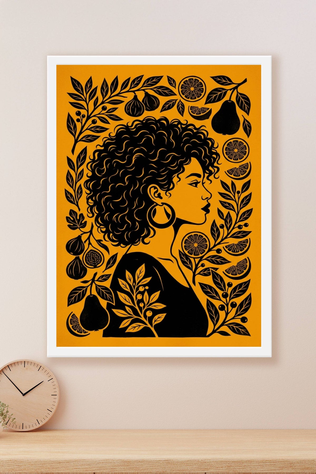 Affiche de femme, poster aux agrumes