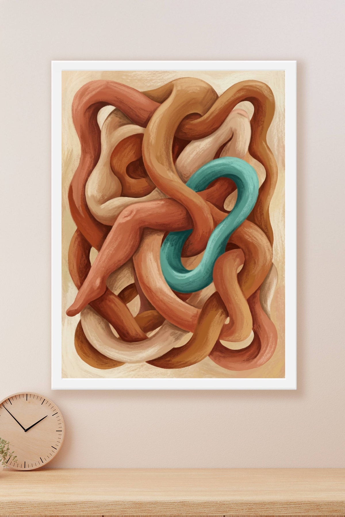 Affiche de corps entrelacés, poster abstrait