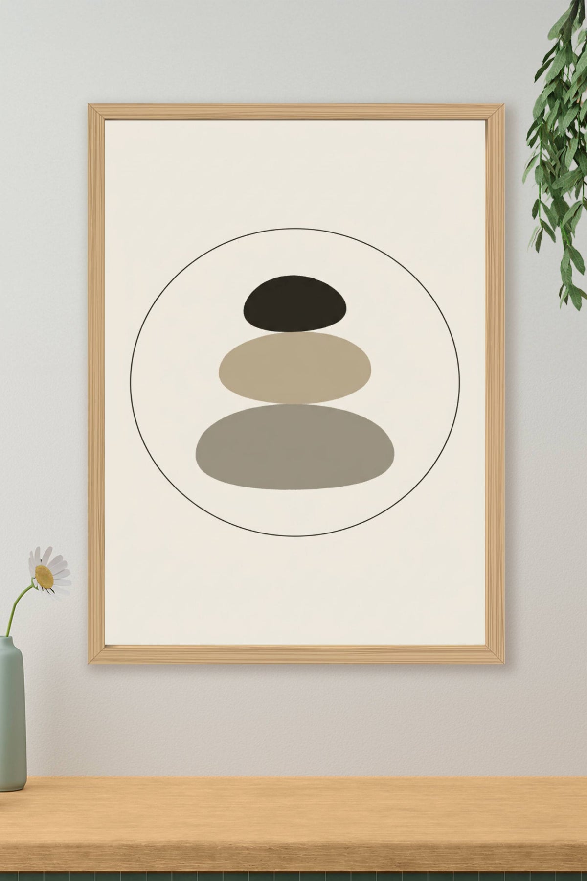 Affiche Galets zen, poster équilibre minimaliste