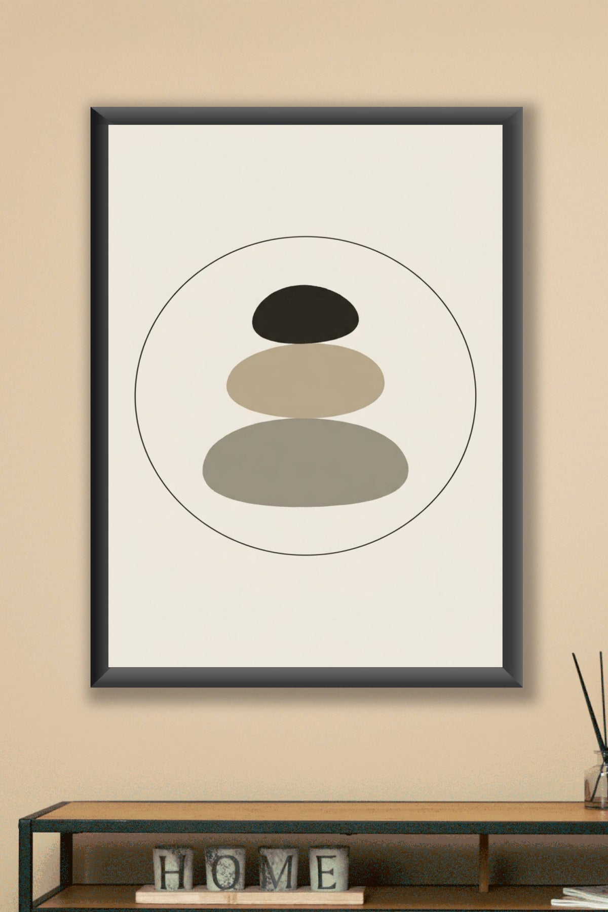 Affiche Galets zen, poster équilibre minimaliste