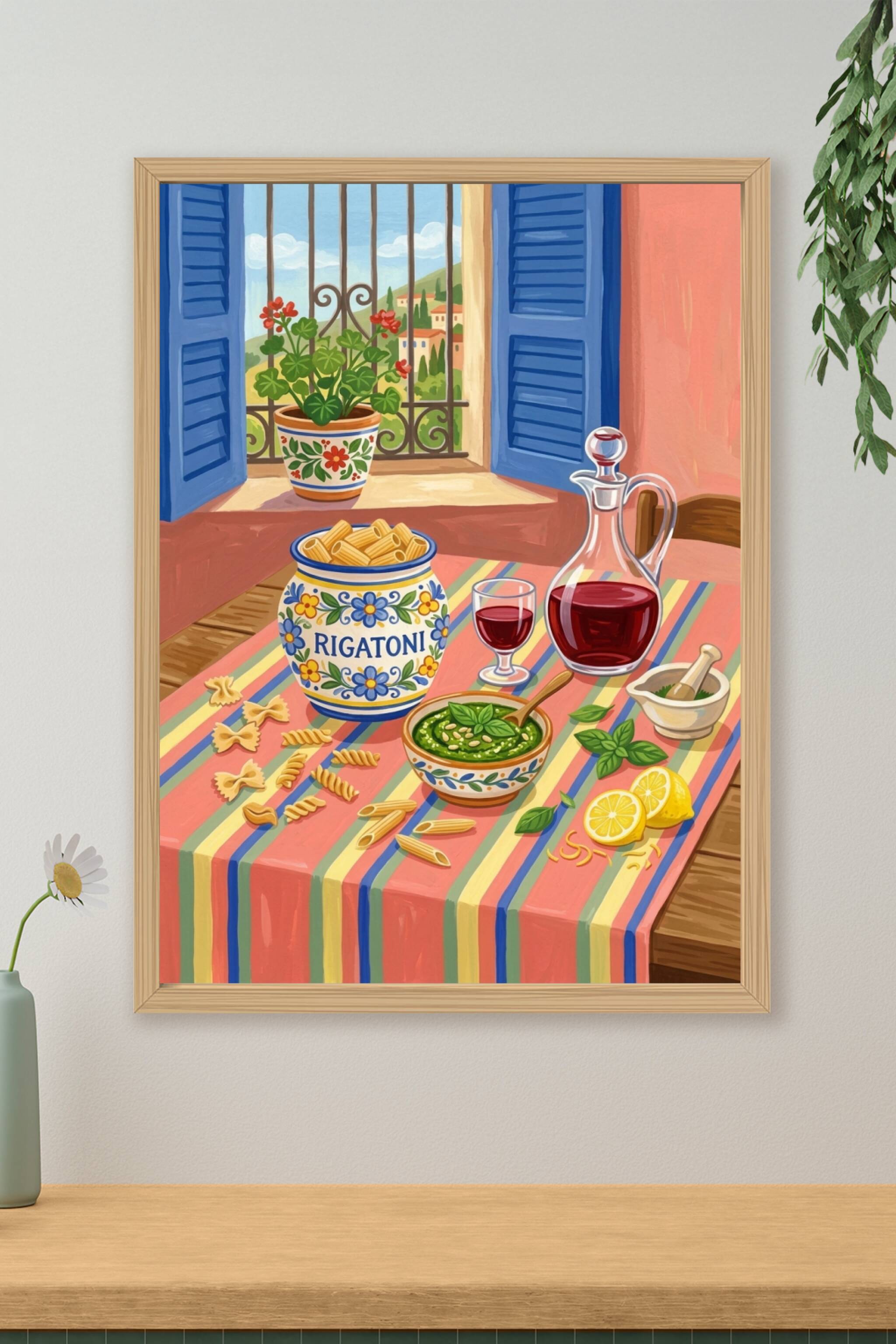 Affiche de Rigatoni, poster cuisine italienne