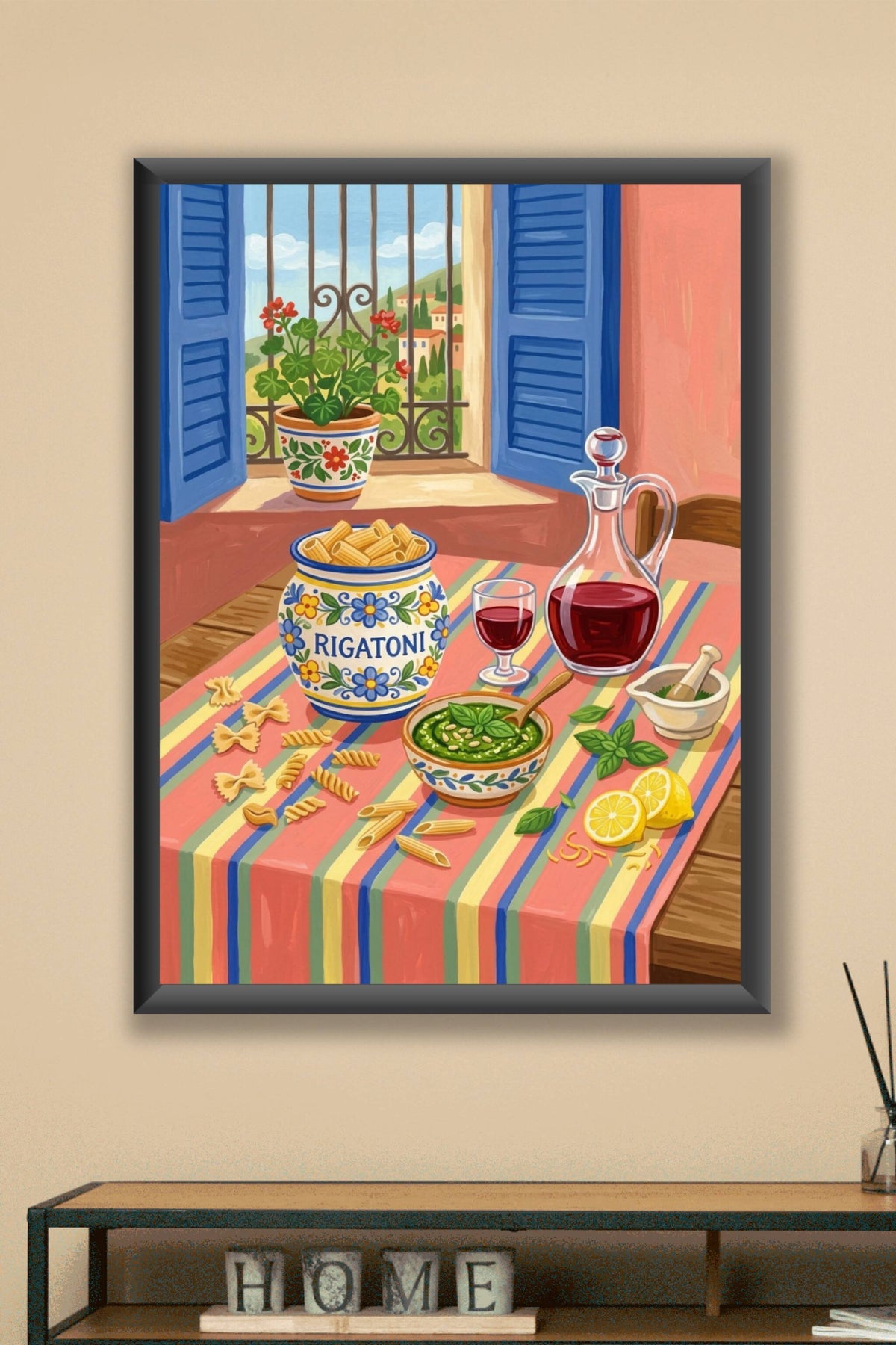 Affiche de Rigatoni, poster cuisine italienne