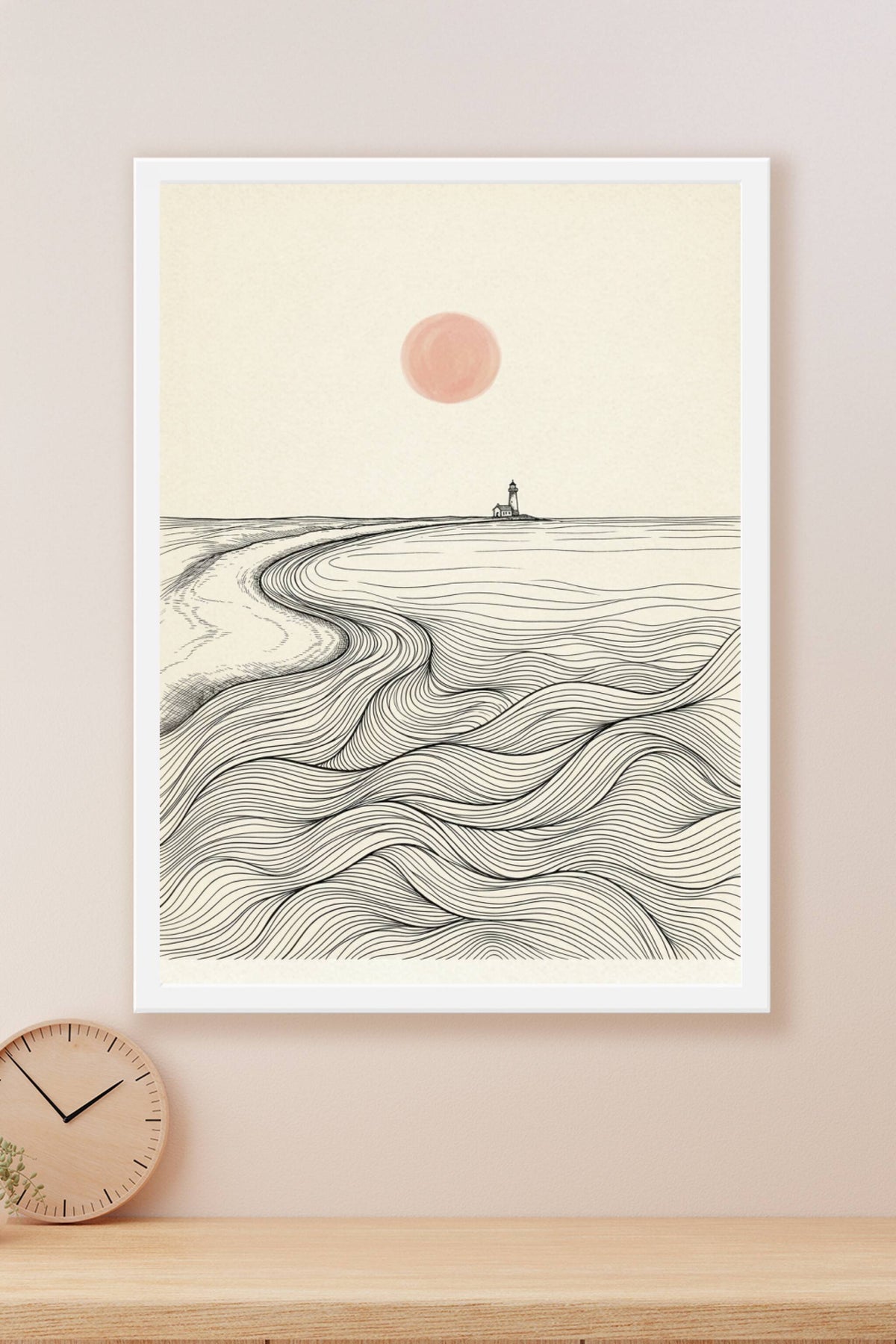 Affiche de phare japonais, poster minimaliste