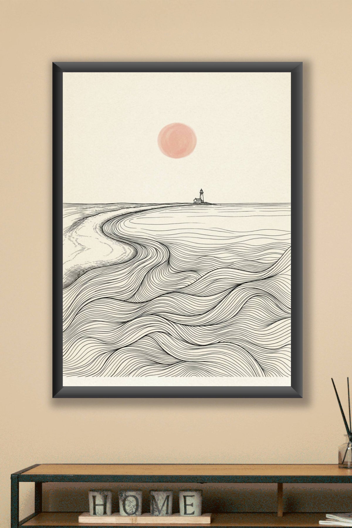 Affiche de phare japonais, poster minimaliste