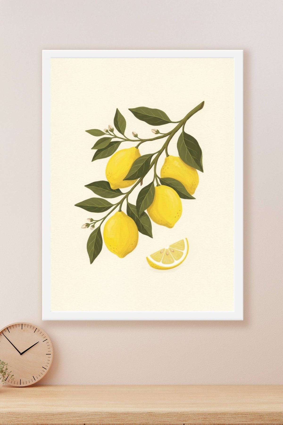 Poster Citrons, illustration botanique, affiche jaune