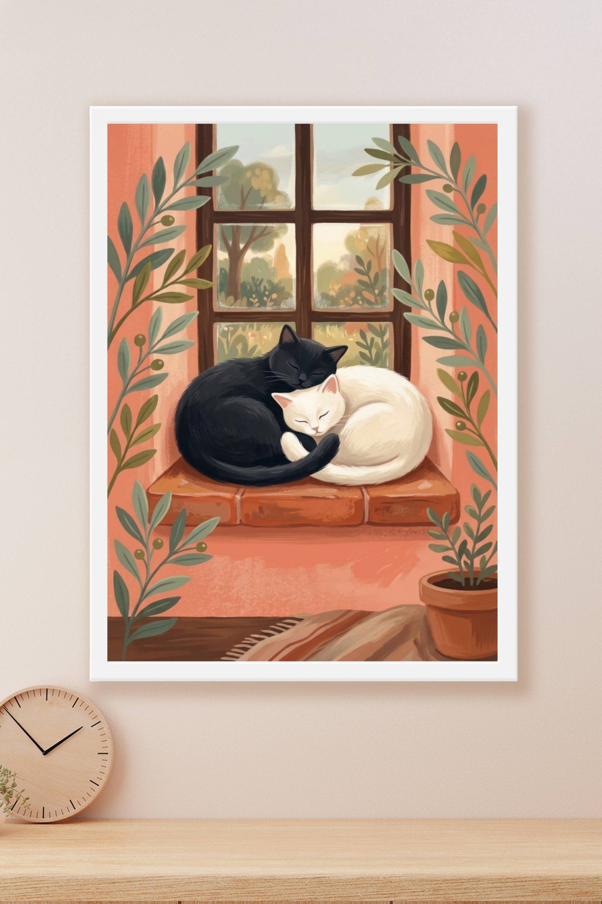 Affiche de chats, poster deux chats enlacés