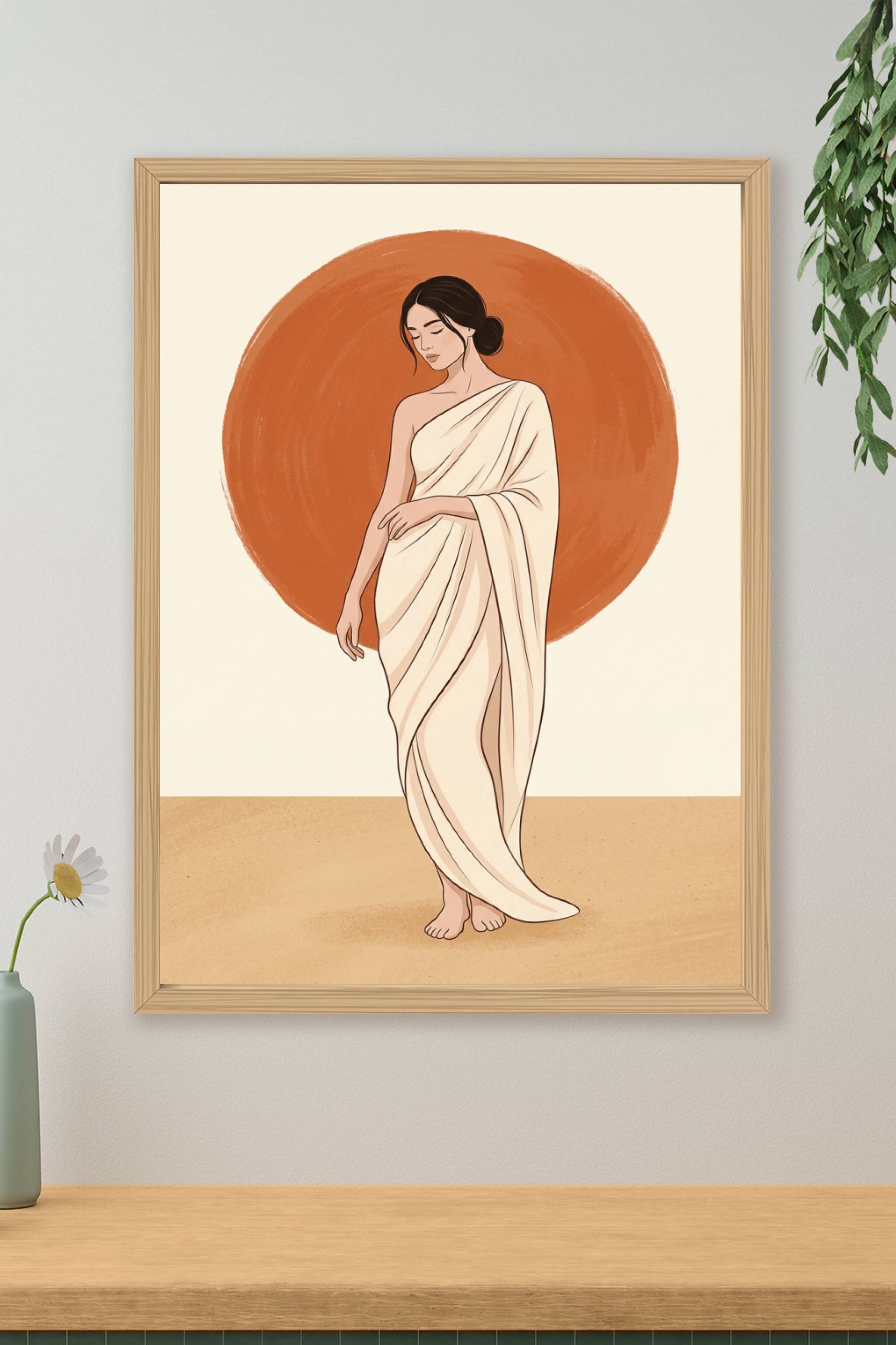 Affiche de femme, poster robe drapée
