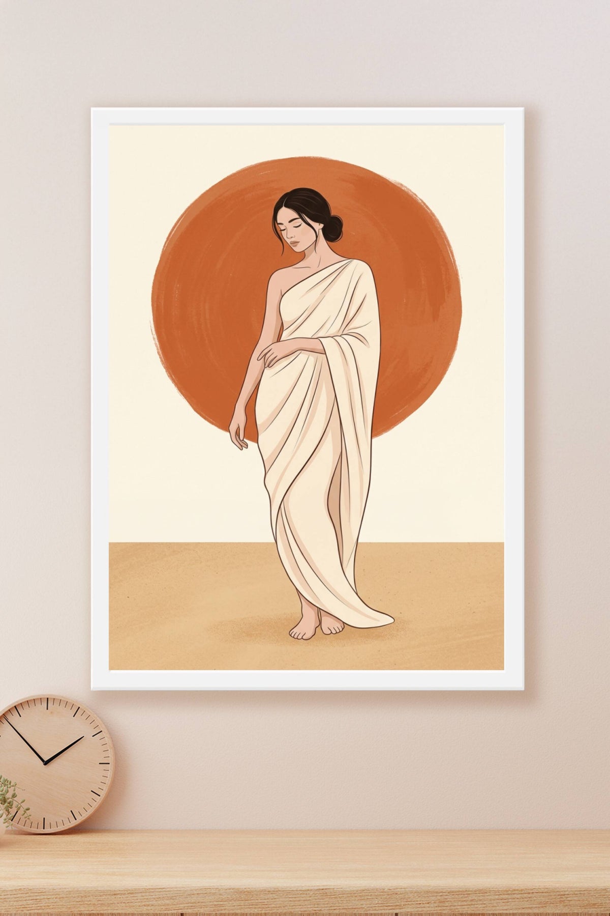 Affiche de femme, poster robe drapée
