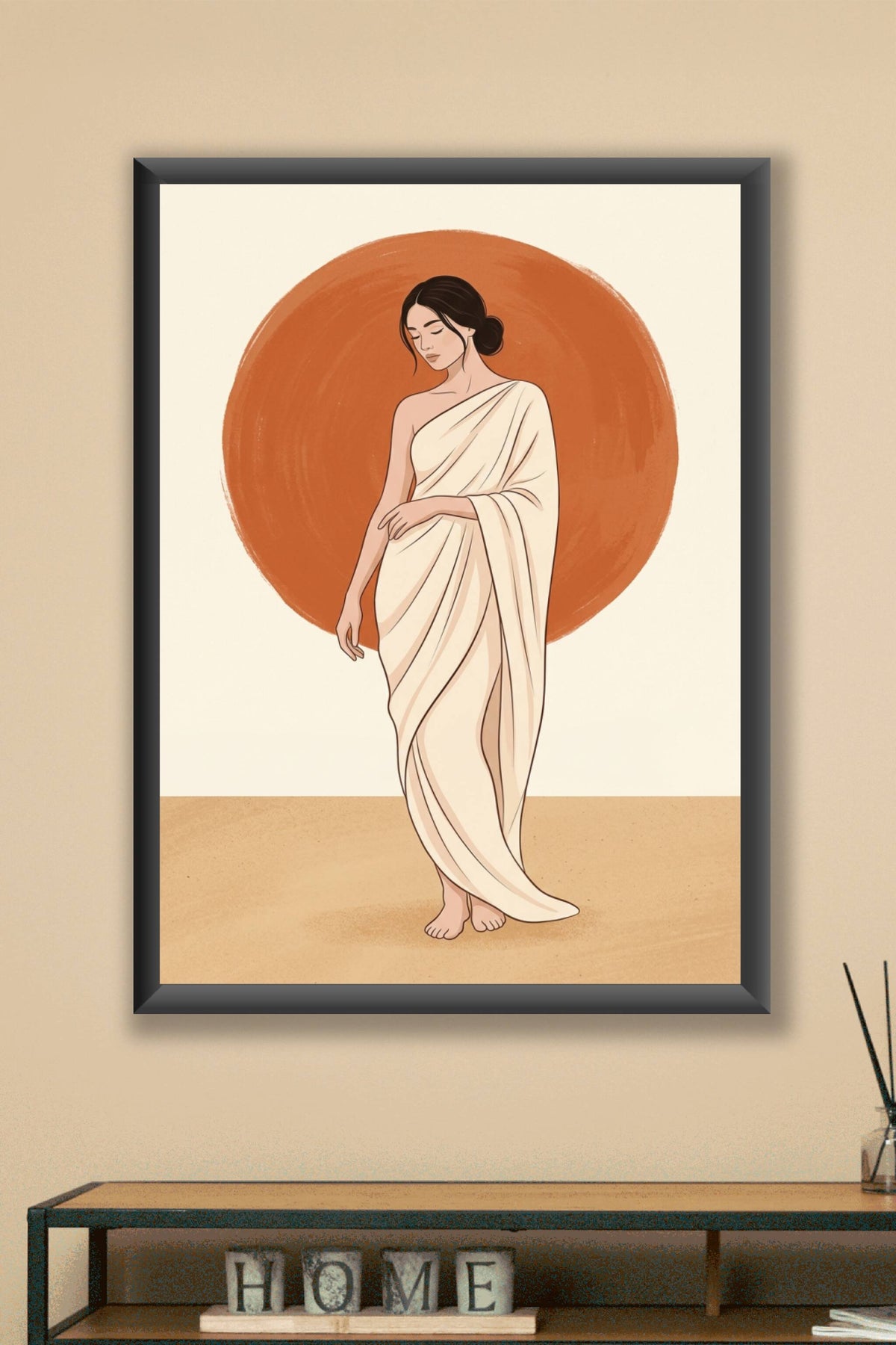 Affiche de femme, poster robe drapée