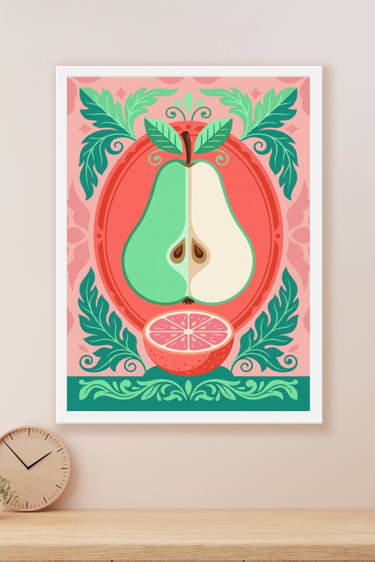 Affiche de poire, poster illustration graphique