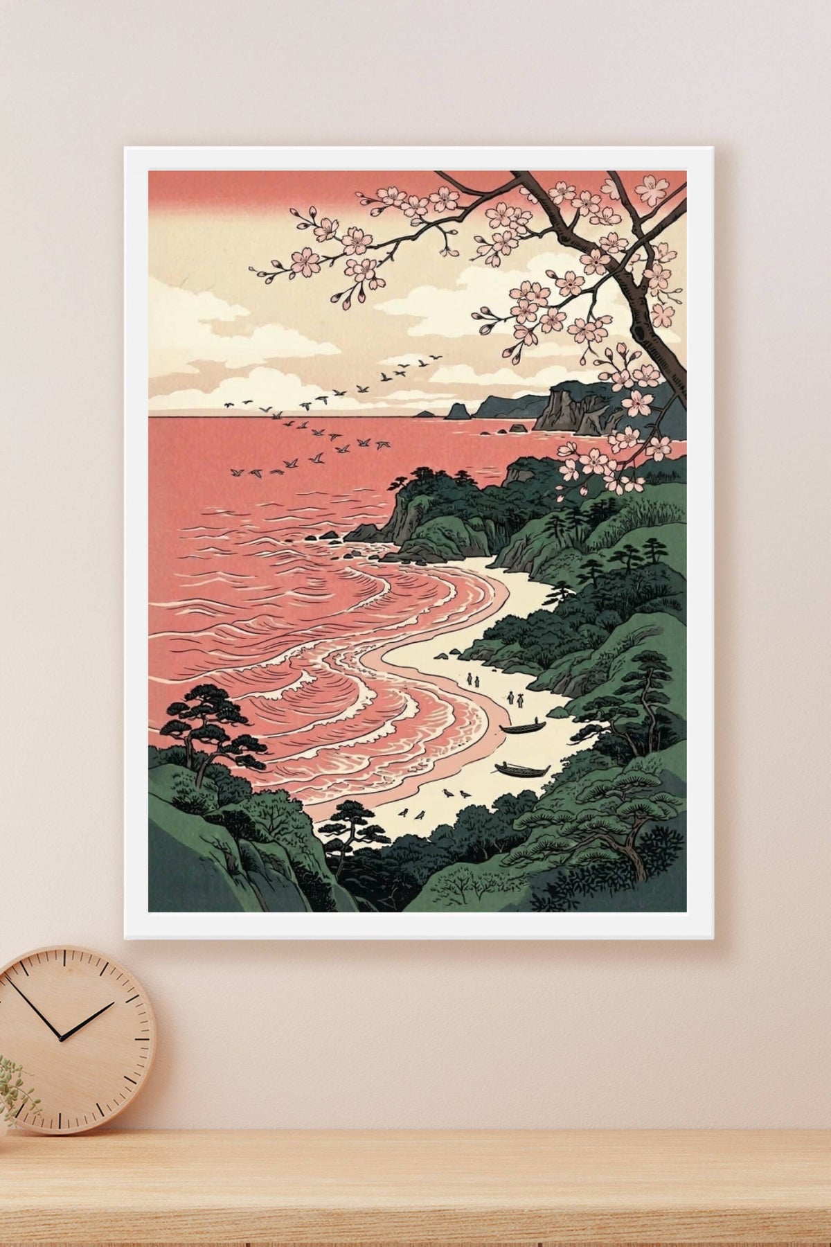 Affiche du Japon, poster cerisiers en fleurs