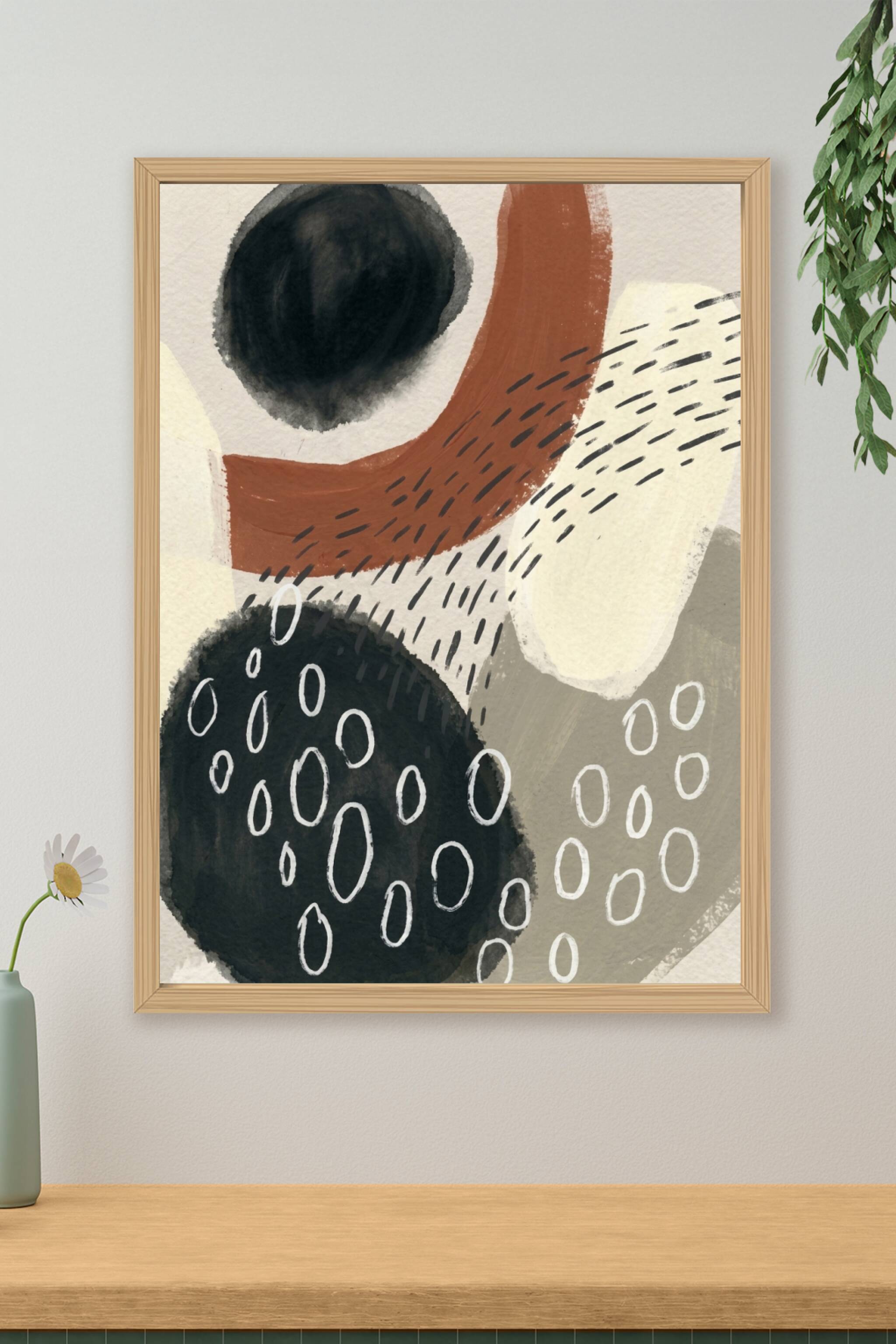 Affiche d'art abstrait, poster formes organiques