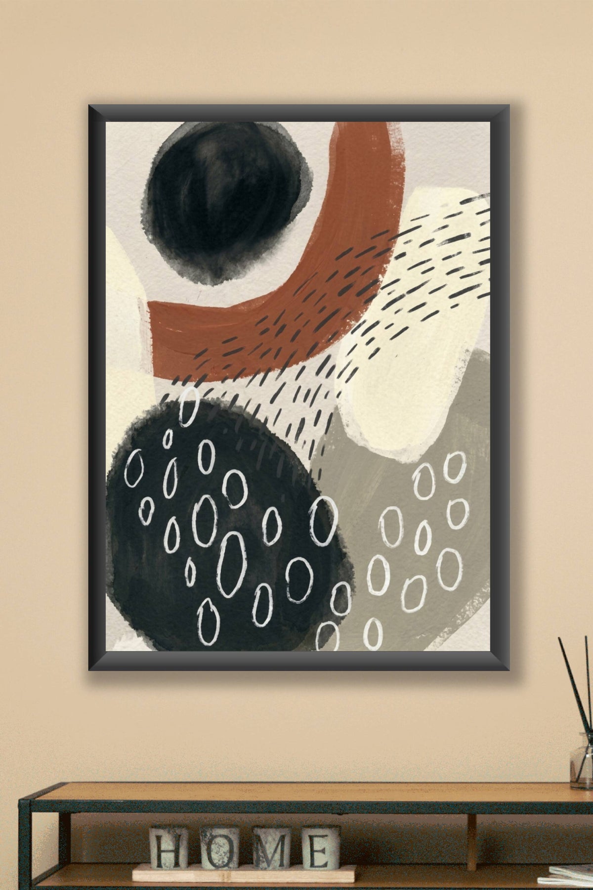 Affiche d'art abstrait, poster formes organiques
