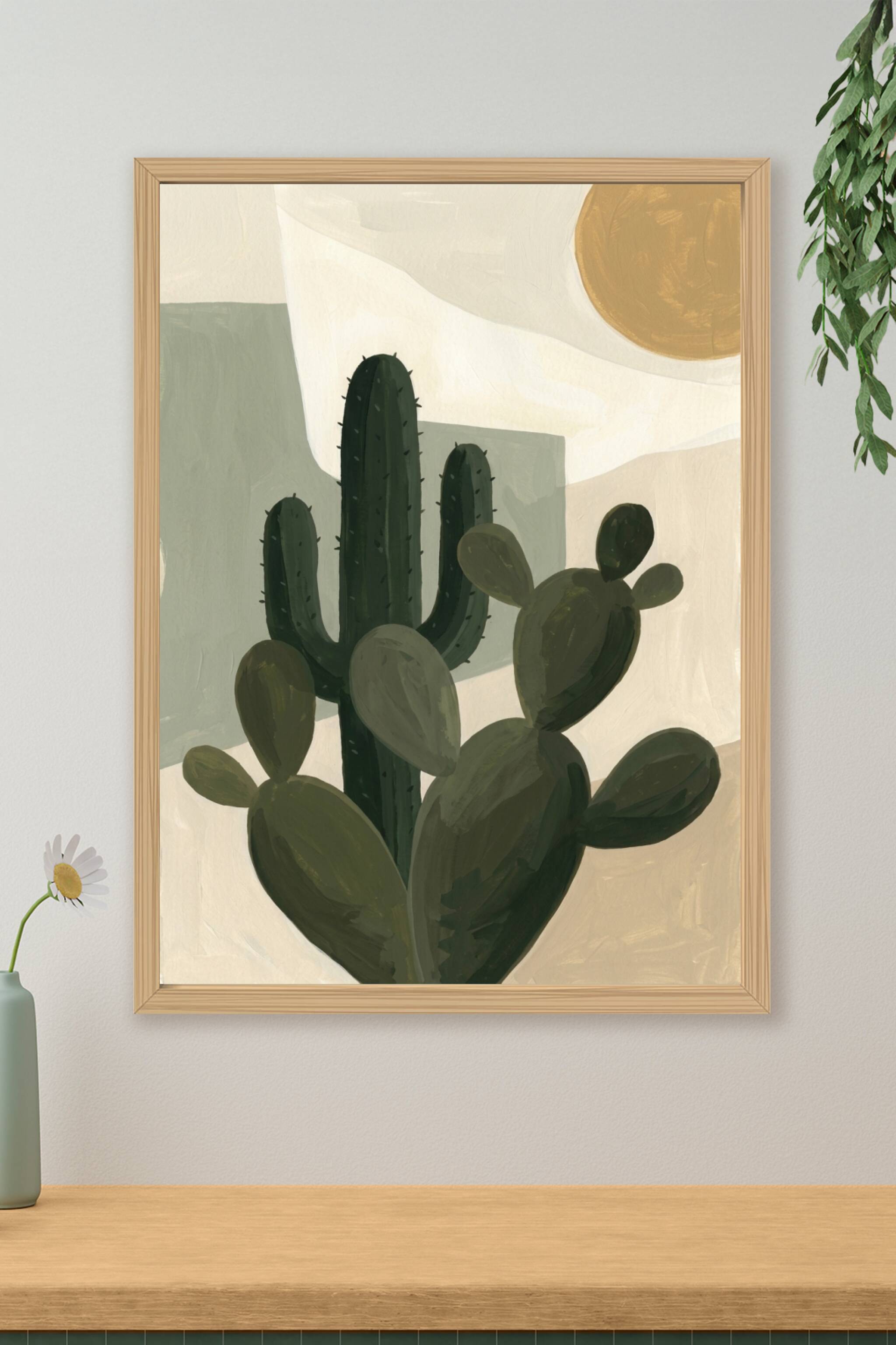 Affiche de cactus, poster désert abstrait