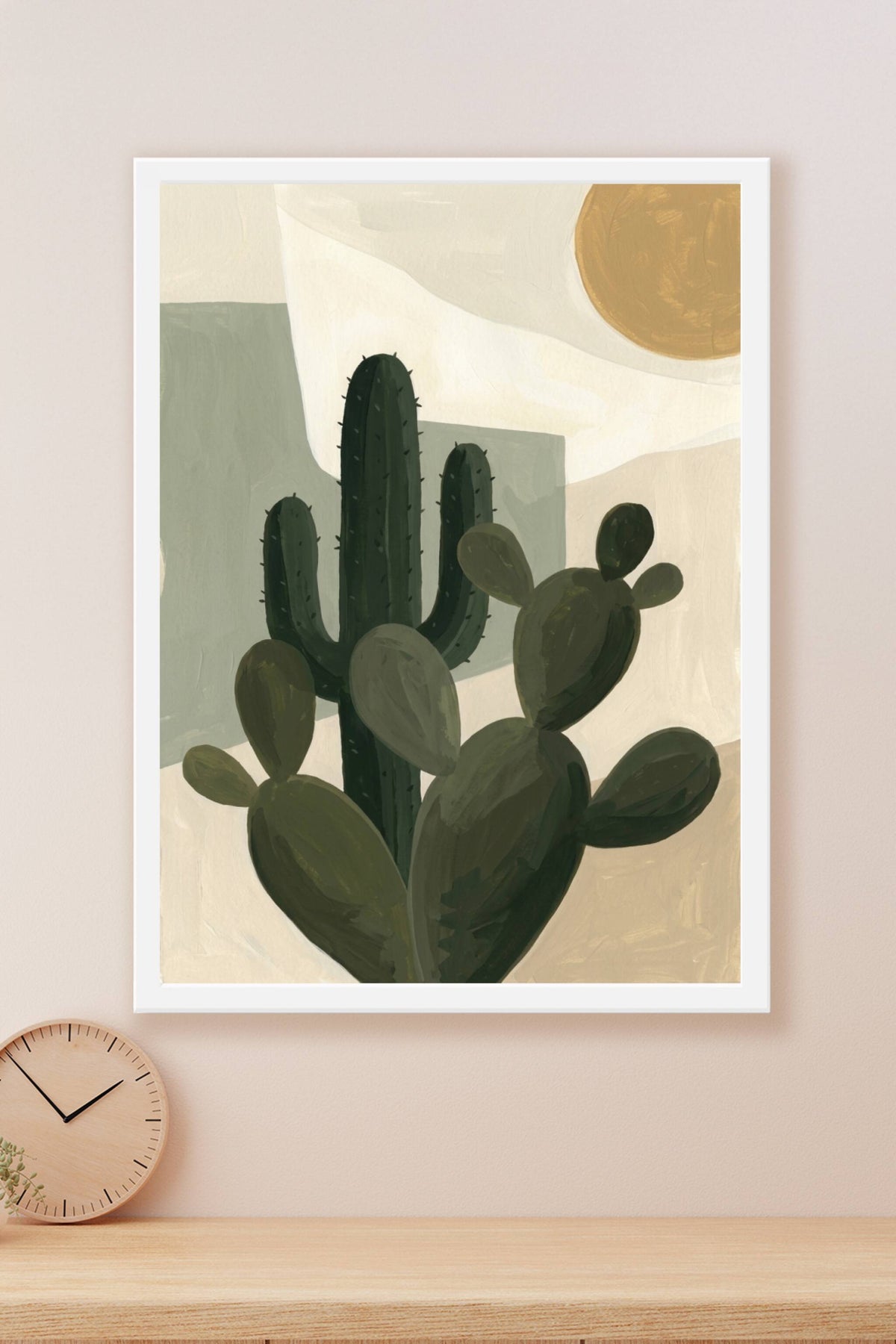 Affiche de cactus, poster désert abstrait