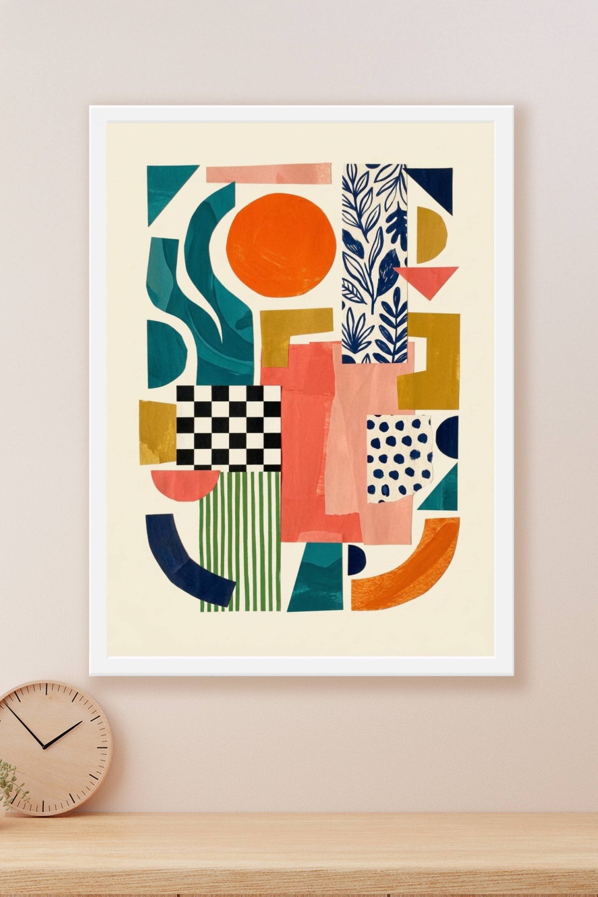 Affiche d'abstraction géométrique, poster collage