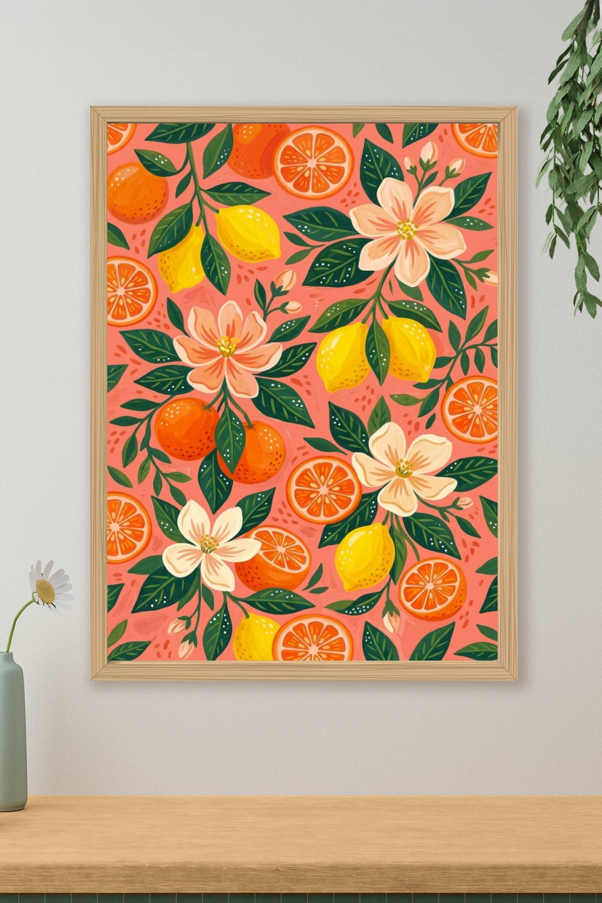 Affiche d'agrumes, poster fleurs de citronnier