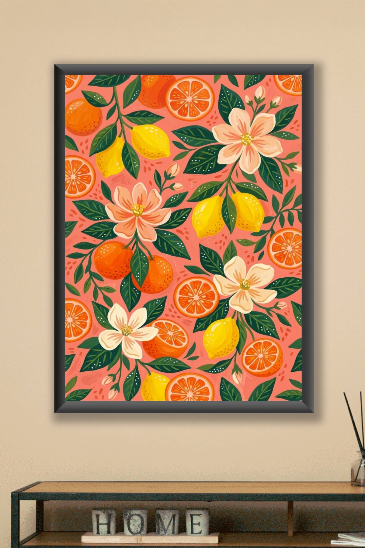 Affiche d'agrumes, poster fleurs de citronnier