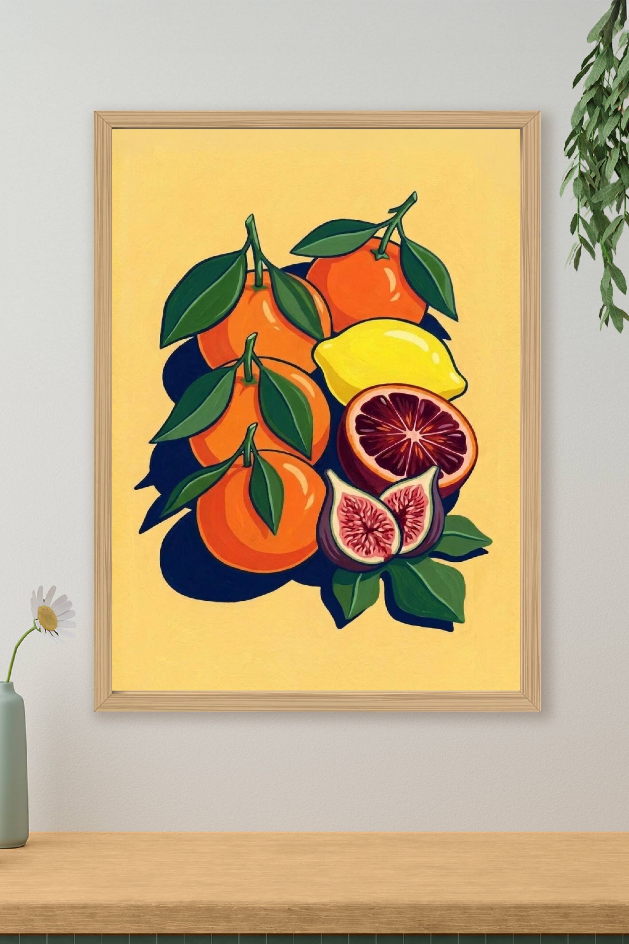 Poster d'agrumes, poster figue et citron