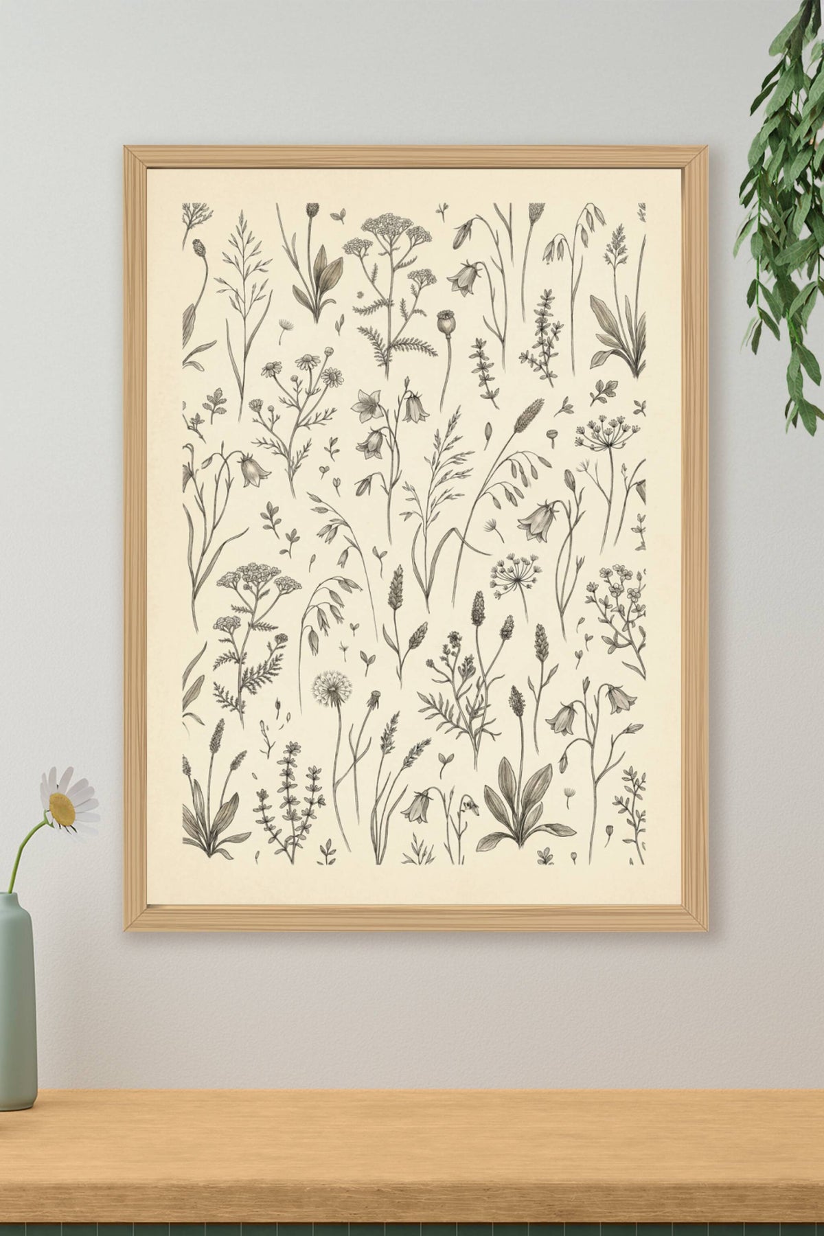 Affiche de fleurs sauvages, poster botanique