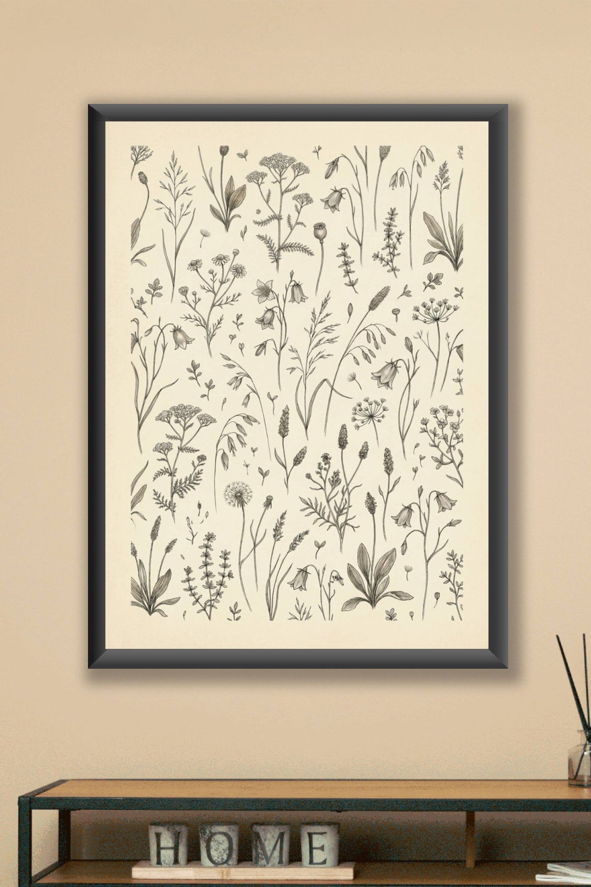 Affiche de fleurs sauvages, poster botanique