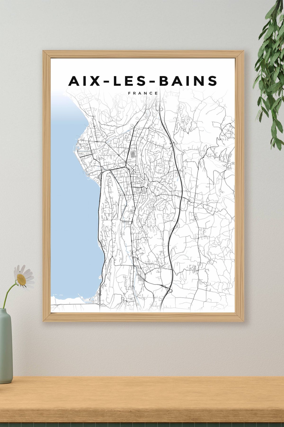Affiche d'Aix-les-Bains, poster cartographie | Afich
