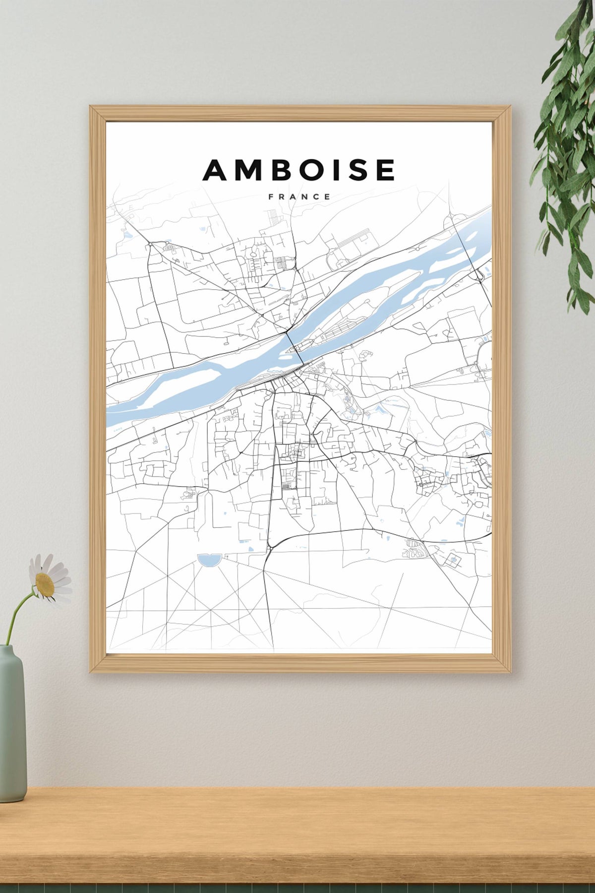 Affiche d'Amboise, poster plan de ville | Afich
