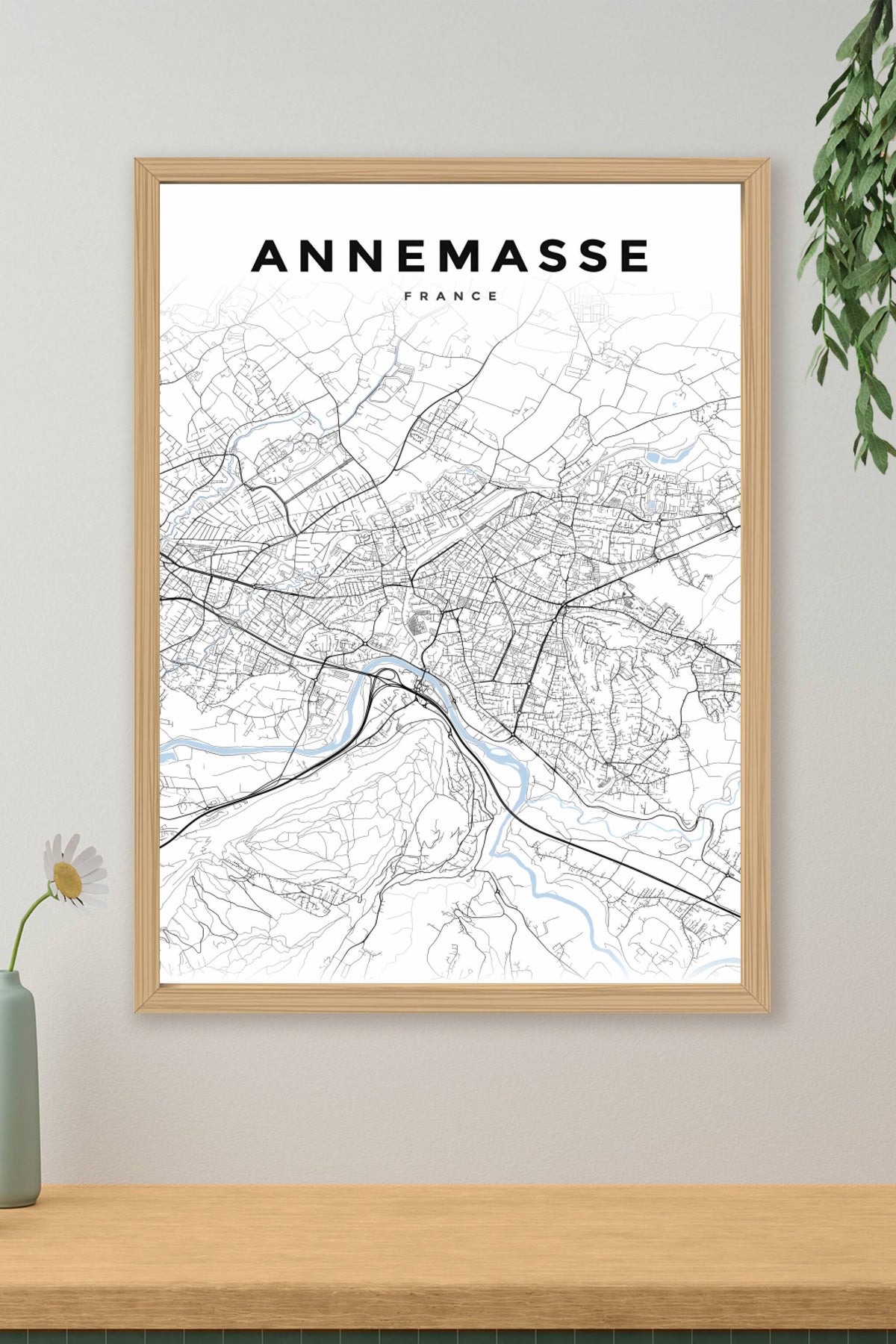 Poster d'Annemasse, plan urbain moderne | Afich
