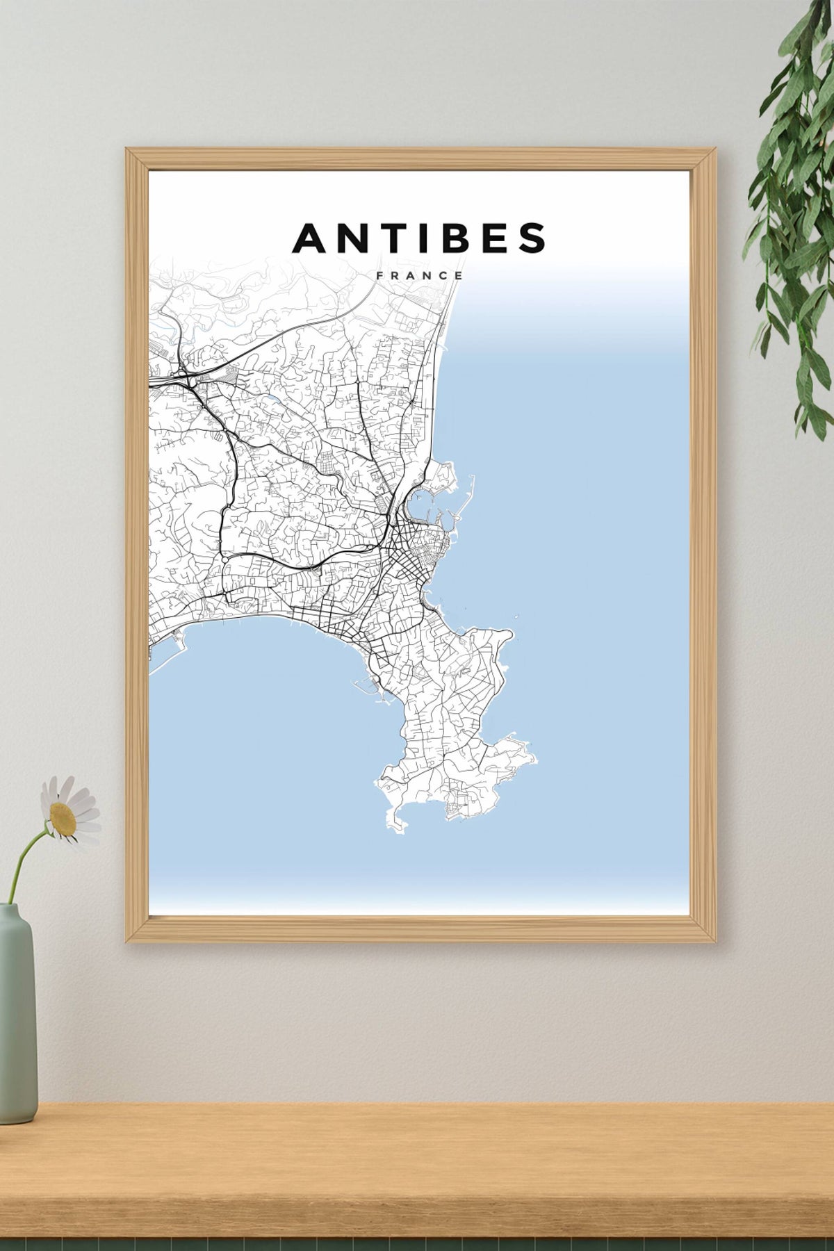 Poster d'Antibes, affiche plan de ville | Afich
