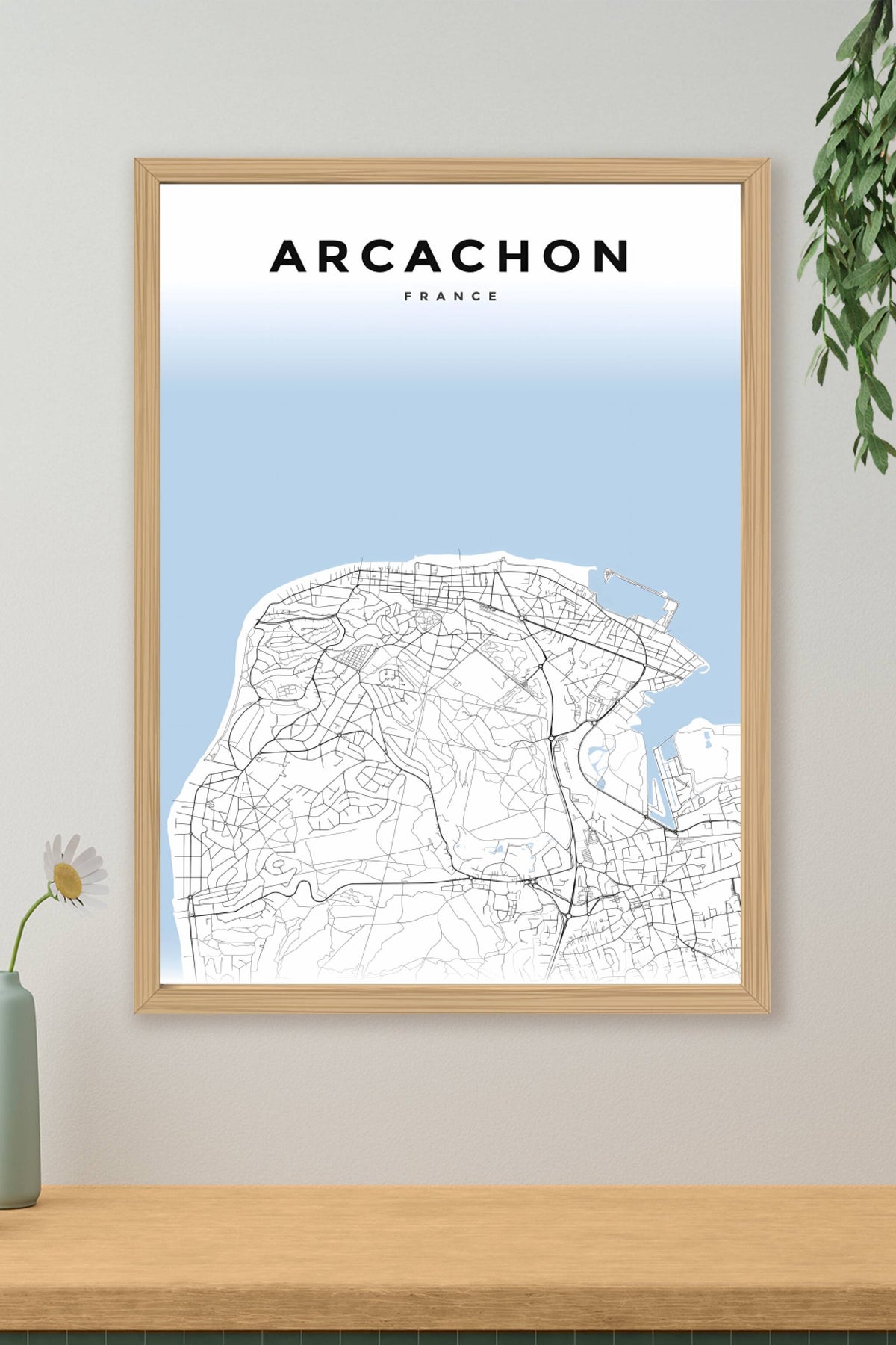 Affiche d'Arcachon, carte poster minimaliste | Afich