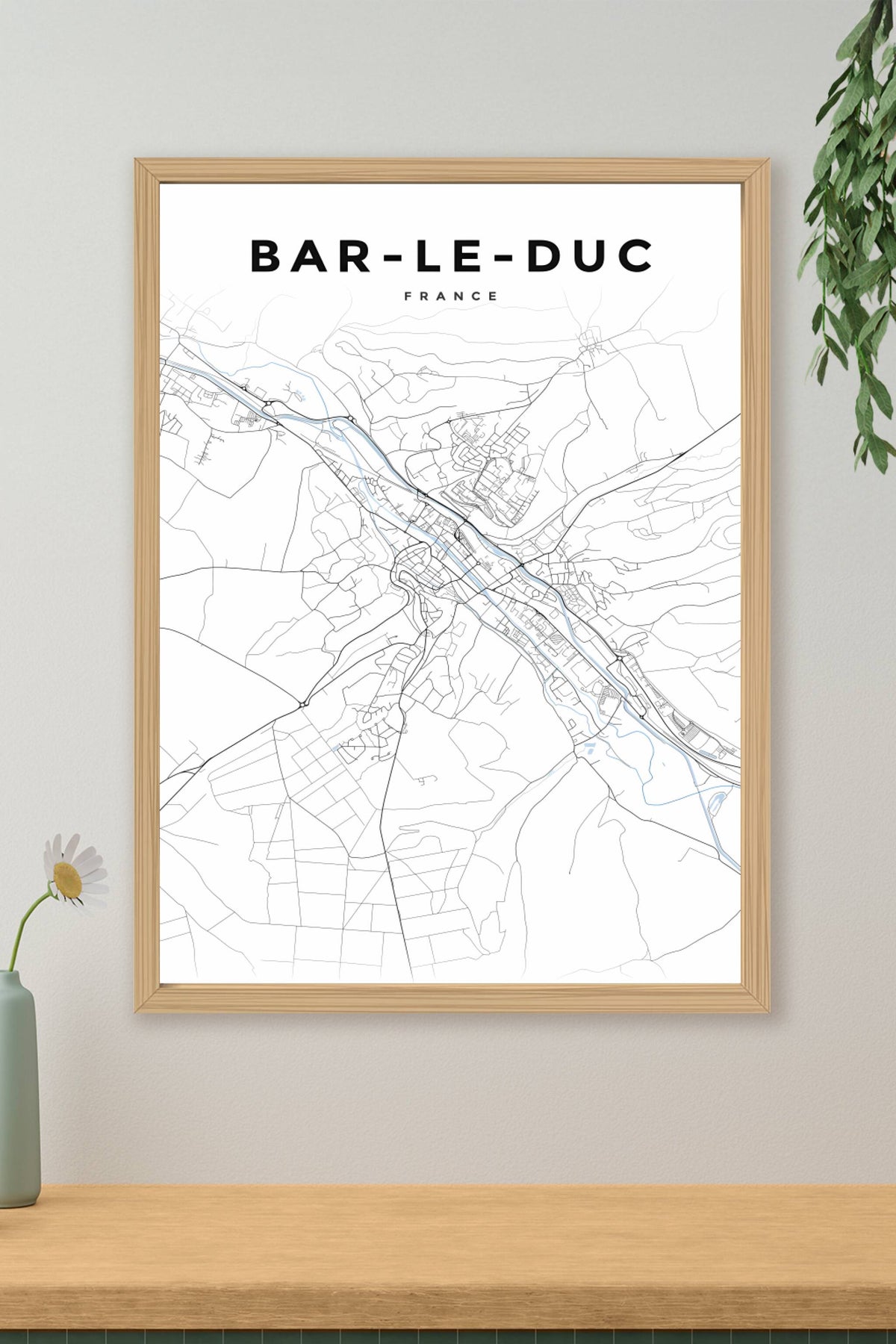 Affiche de Bar-le-Duc, plan minimaliste | Afich