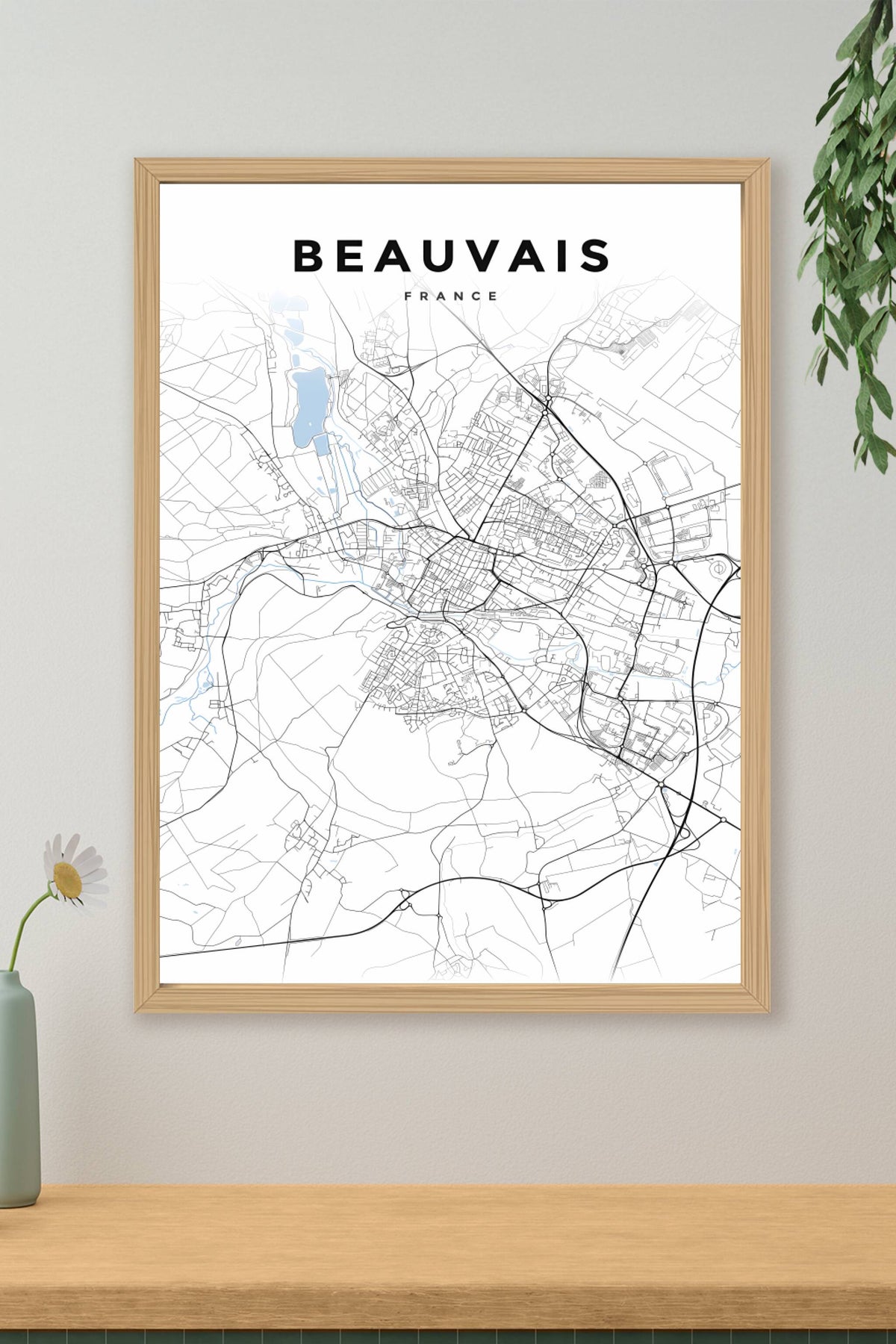 Affiche de Beauvais, poster plan de ville | Afich