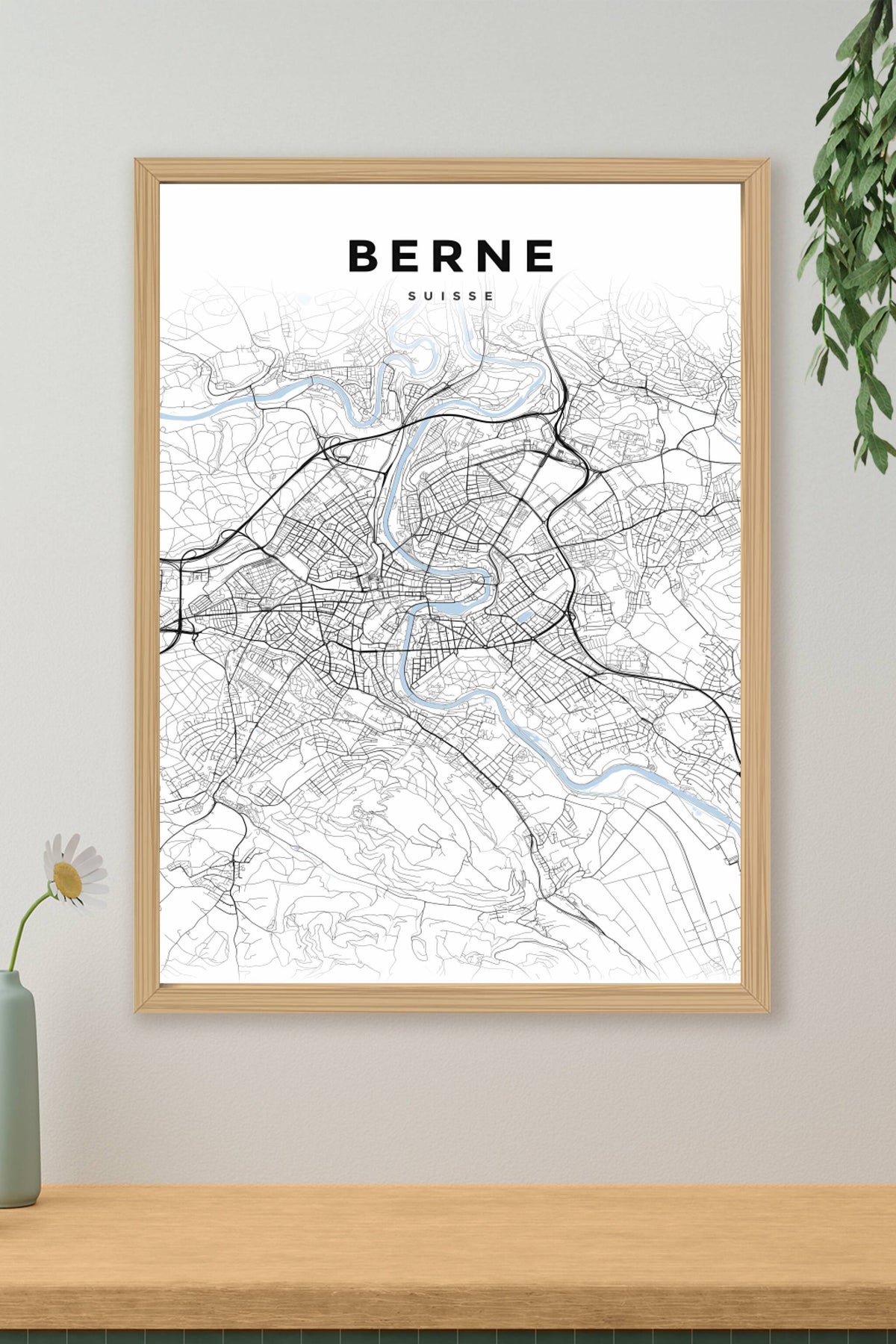 Affiche de Berne, poster plan de ville | Afich