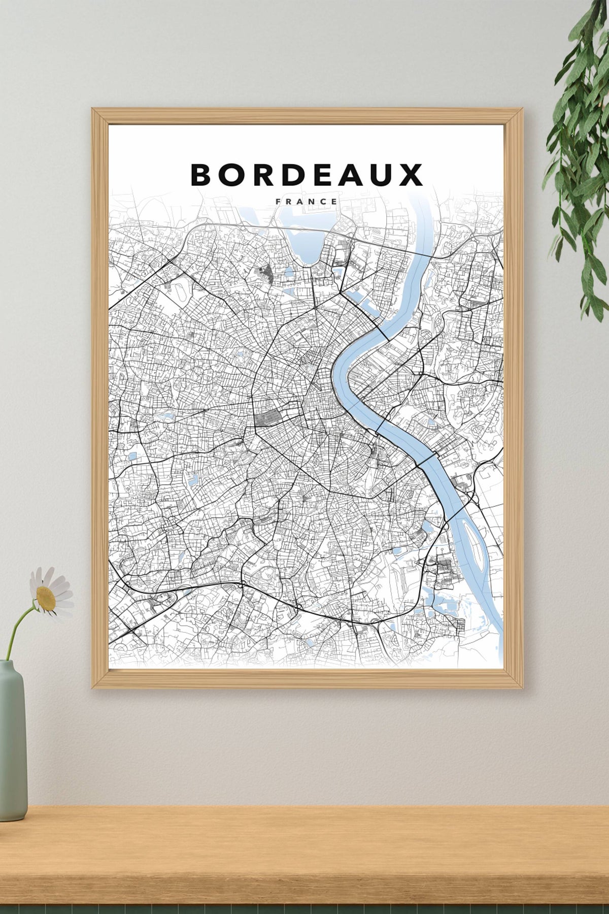 Poster de Bordeaux, poster plan de ville | Afich
