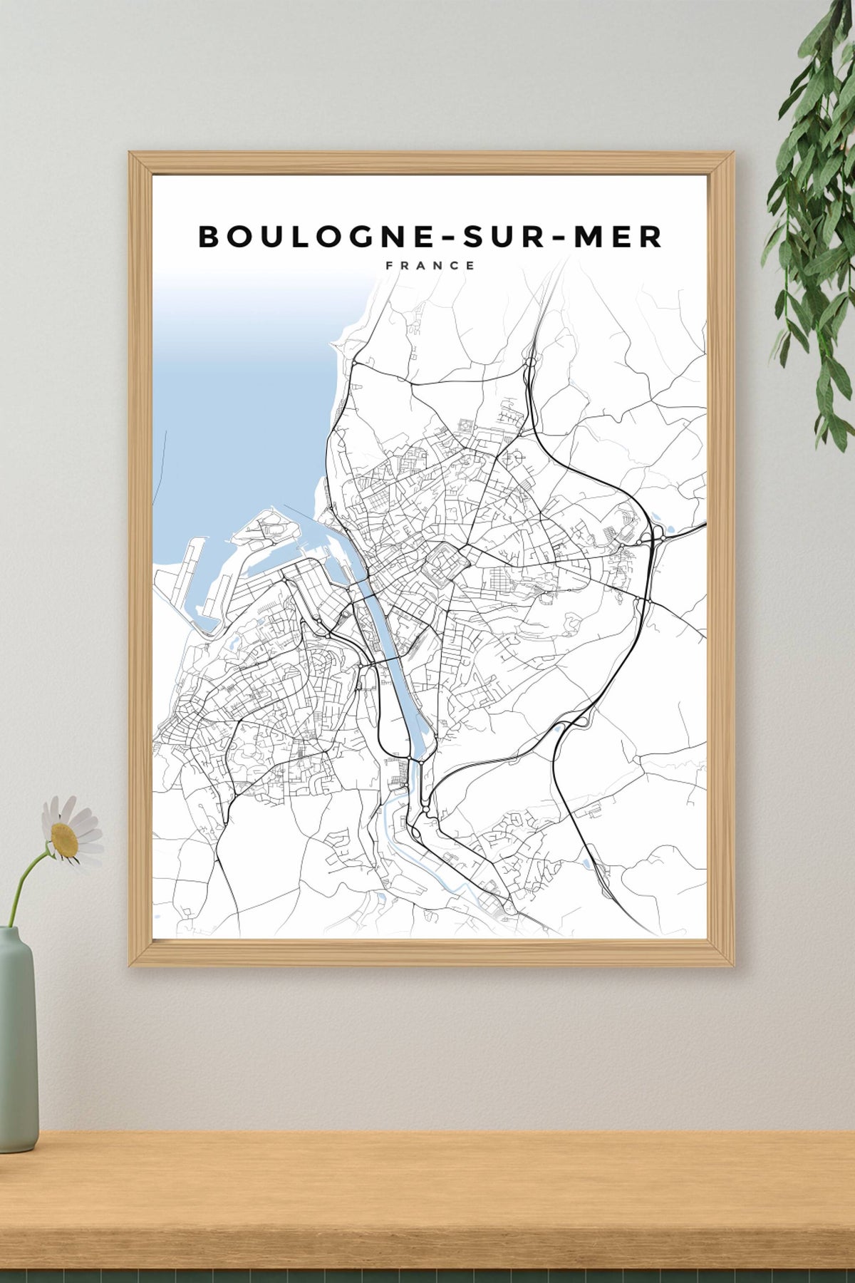 Affiche de Boulogne-sur-Mer, plan de ville | Afich