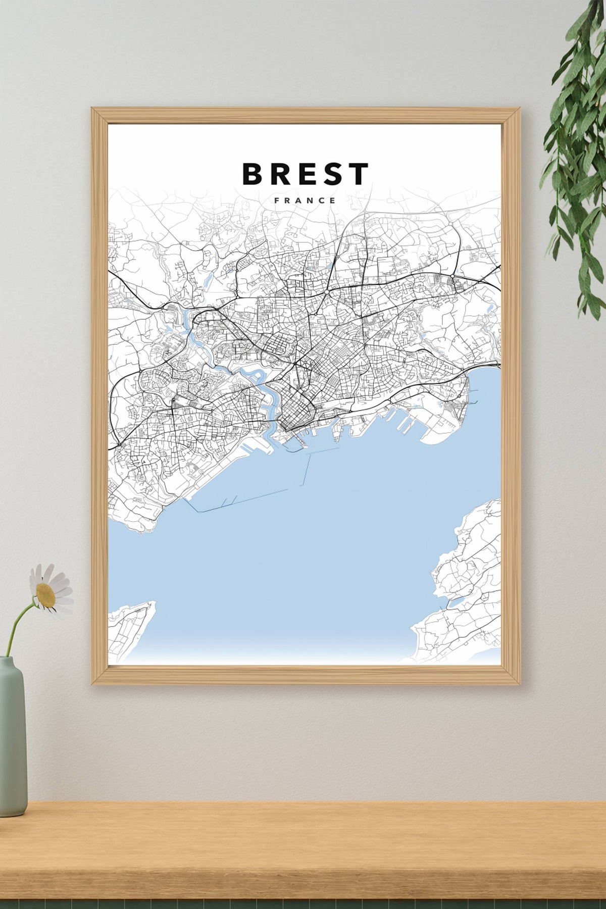 Affiche de Brest, poster plan de ville | Afich