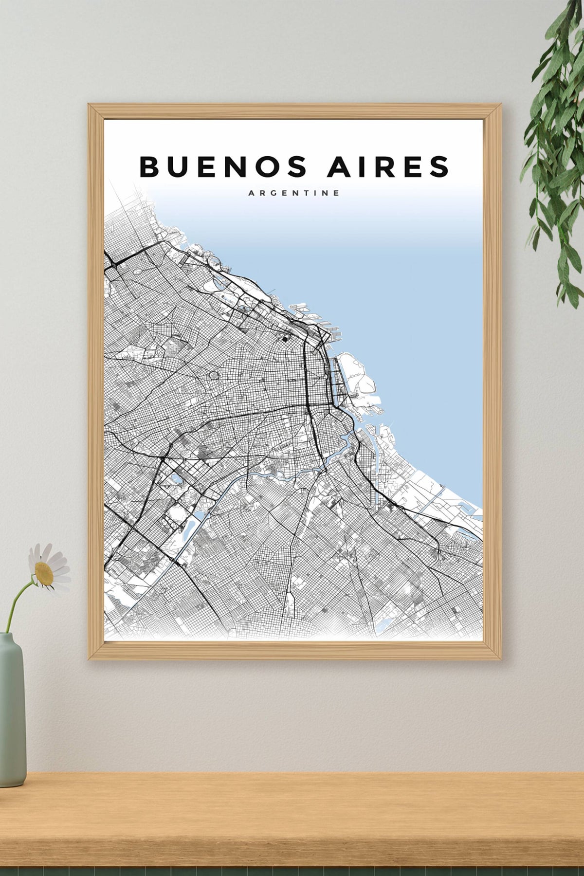 Affiche Buenos Aires, plan de ville Argentine | Afich