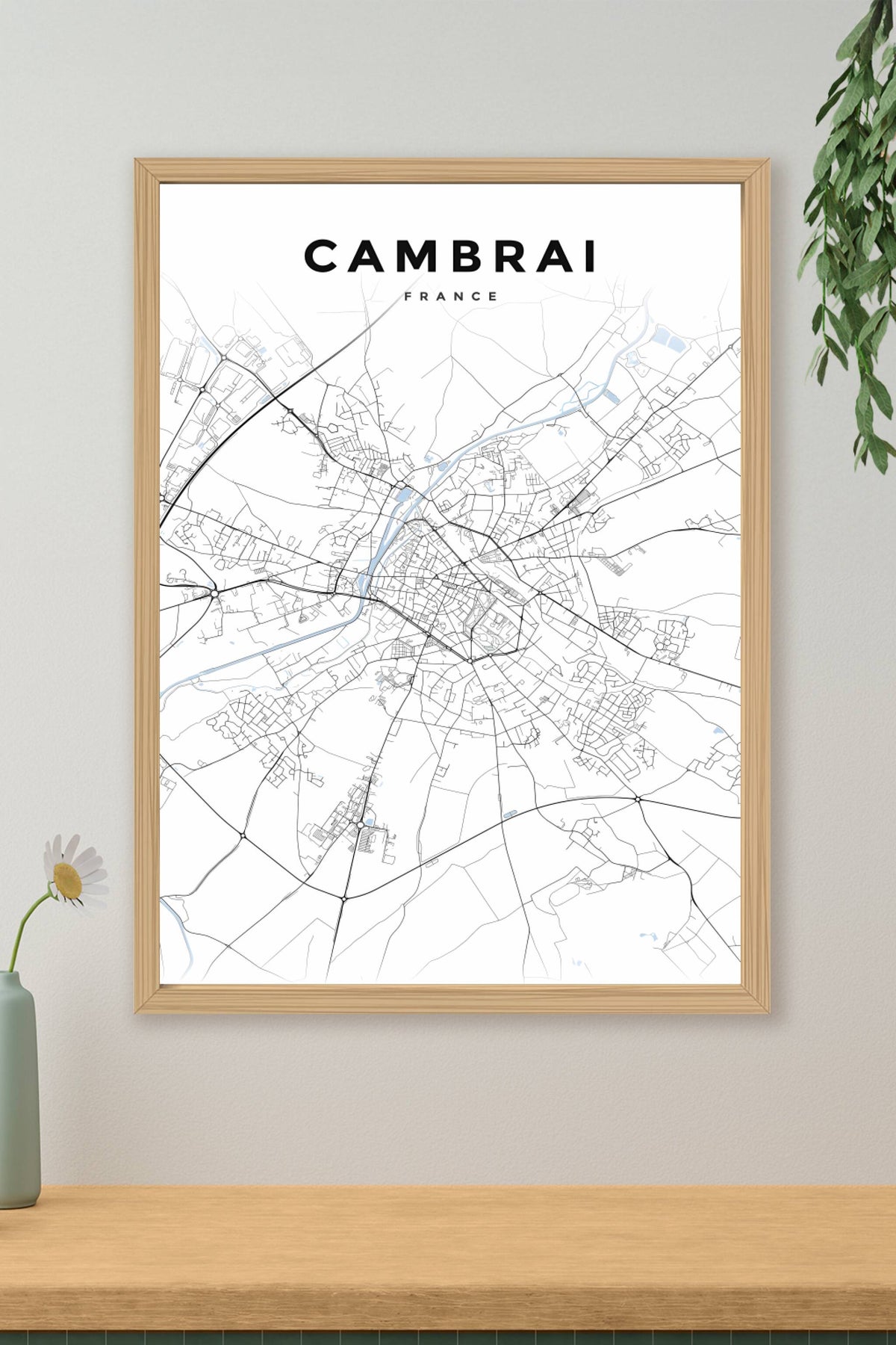 Affiche de Cambrai, poster plan de ville | Afich
