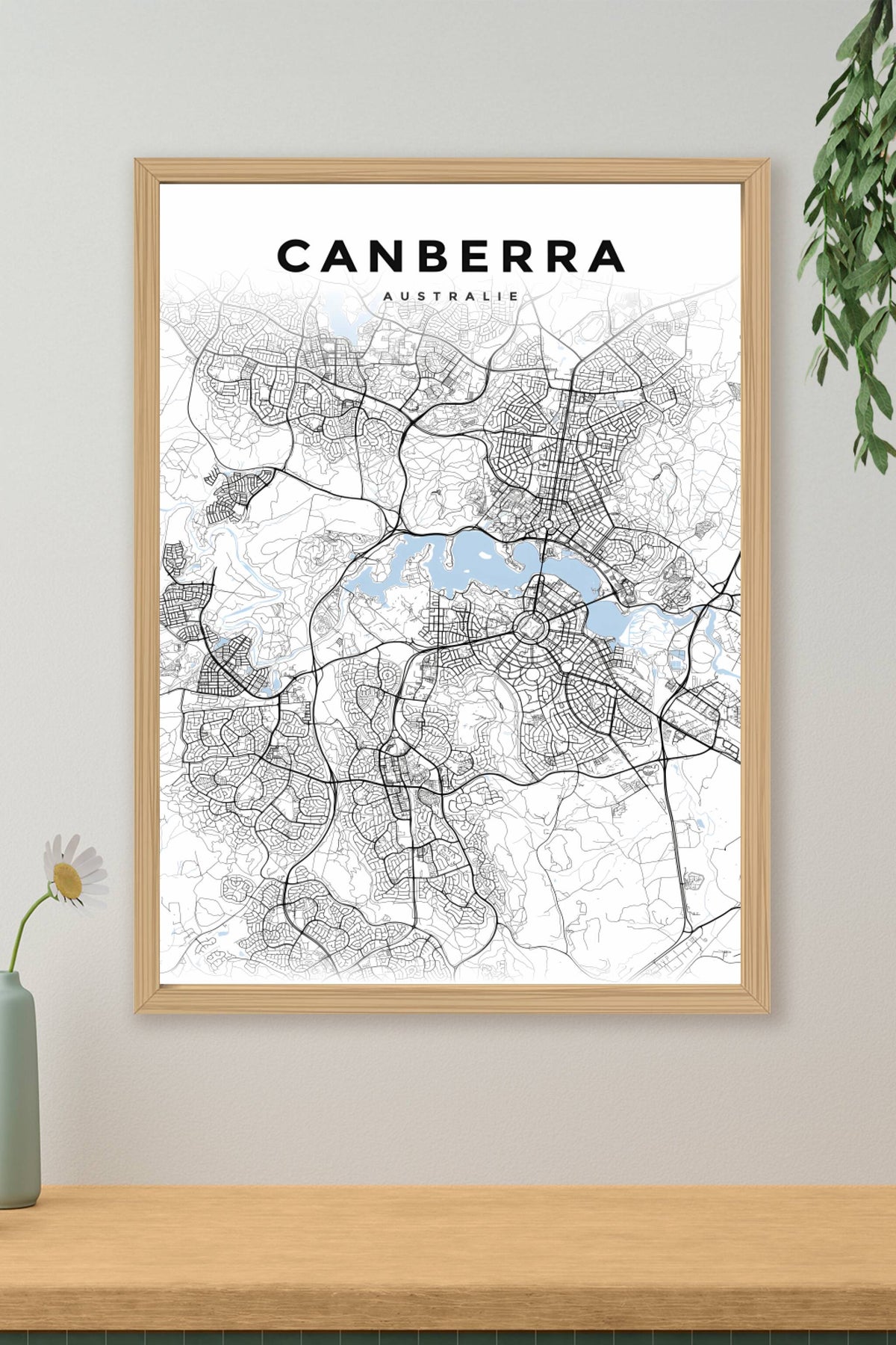 Affiche de Canberra, poster carte minimaliste | Afich