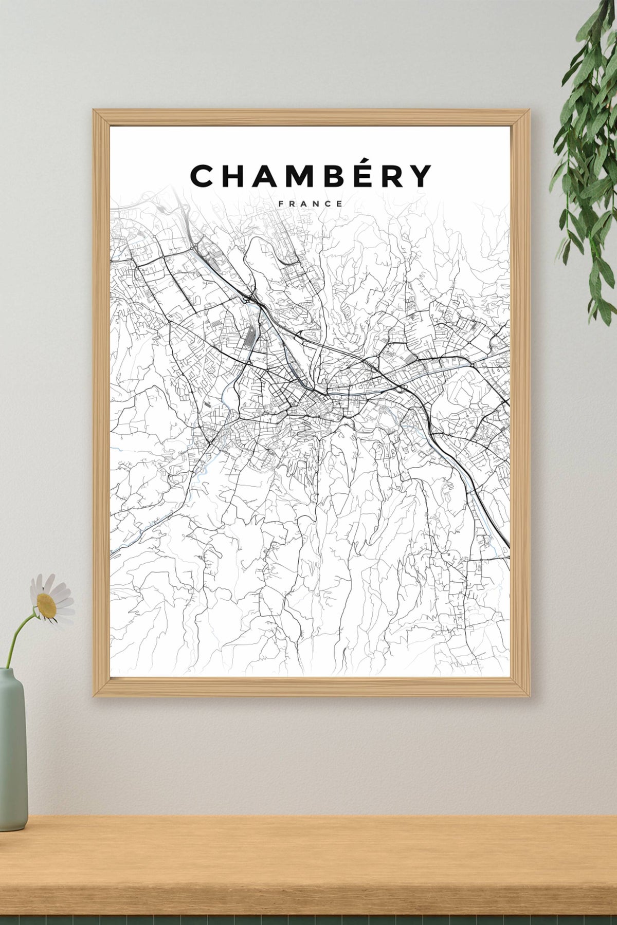 Affiche de Chambéry, poster plan de ville | Afich