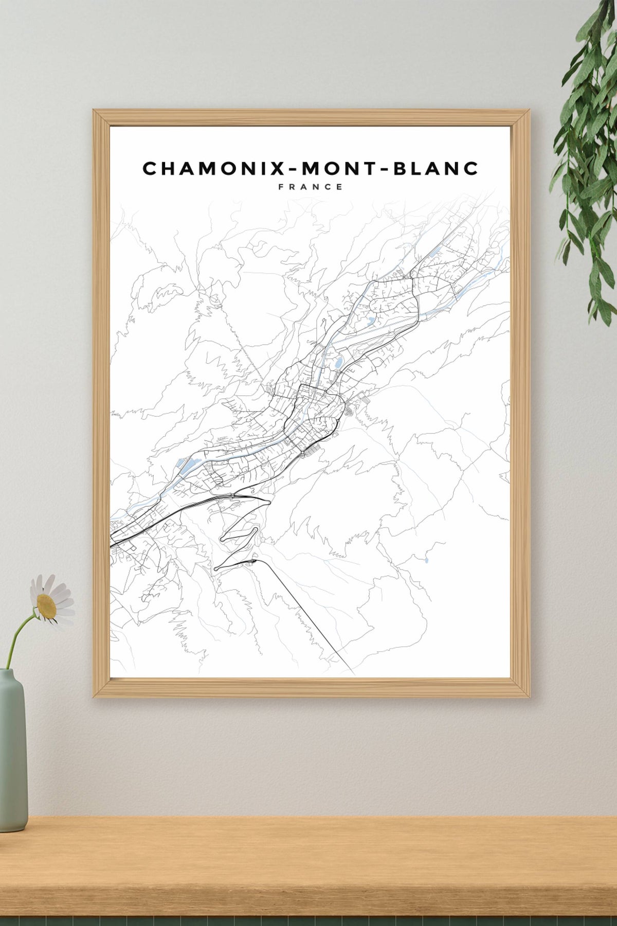 Poster de Chamonix-Mont-Blanc, carte de ville | Afich