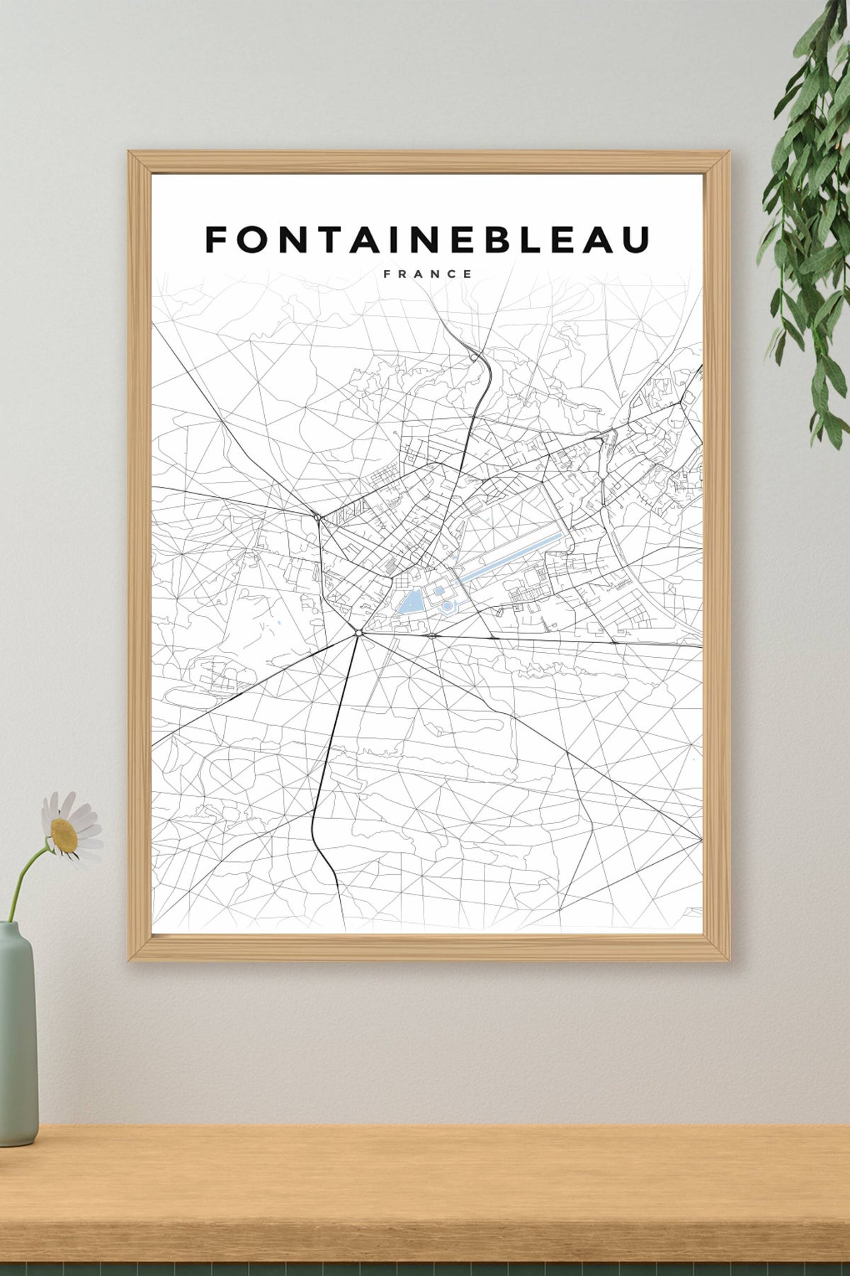 Affiche de Fontainebleau, poster plan de ville | Afich