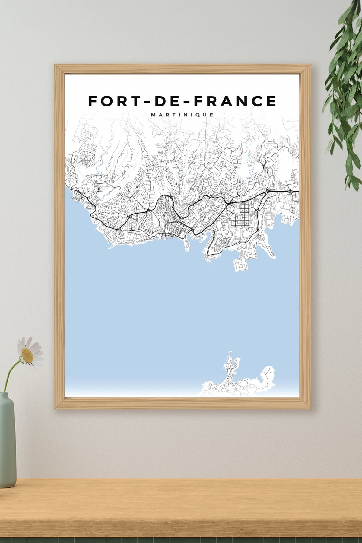 Affiche de Fort-de-France, carte Martinique | Afich