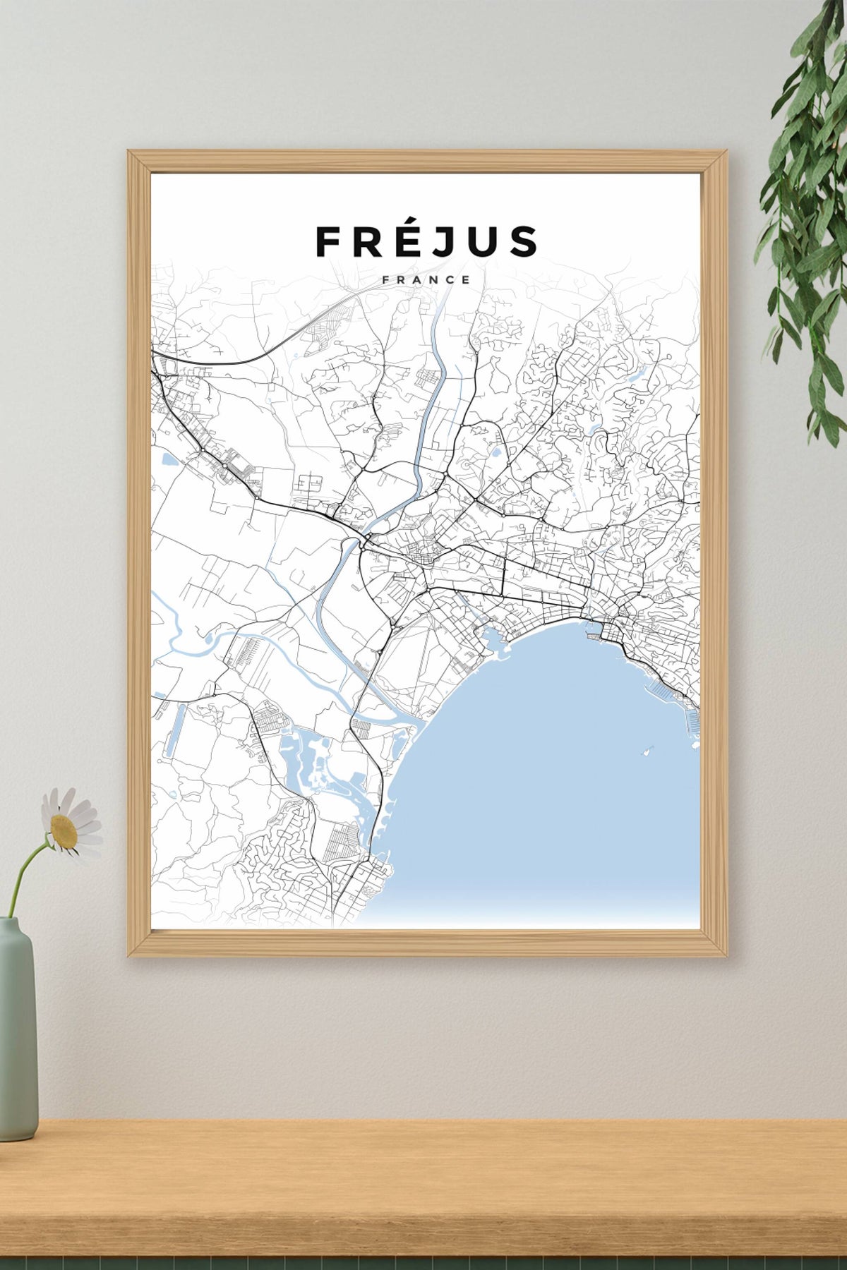 Affiche de Fréjus, poster plan de ville | Afich