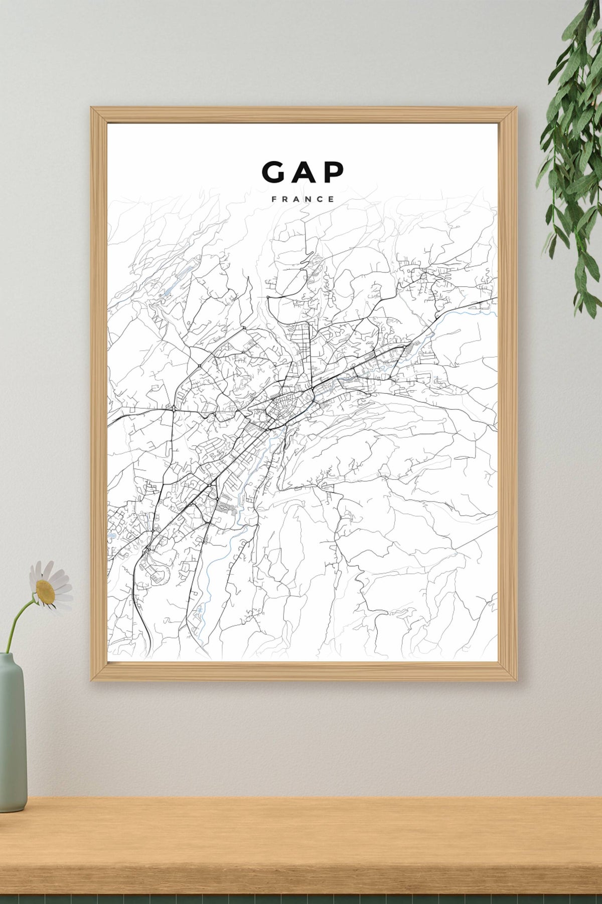 Affiche de Gap, carte minimaliste | Afich